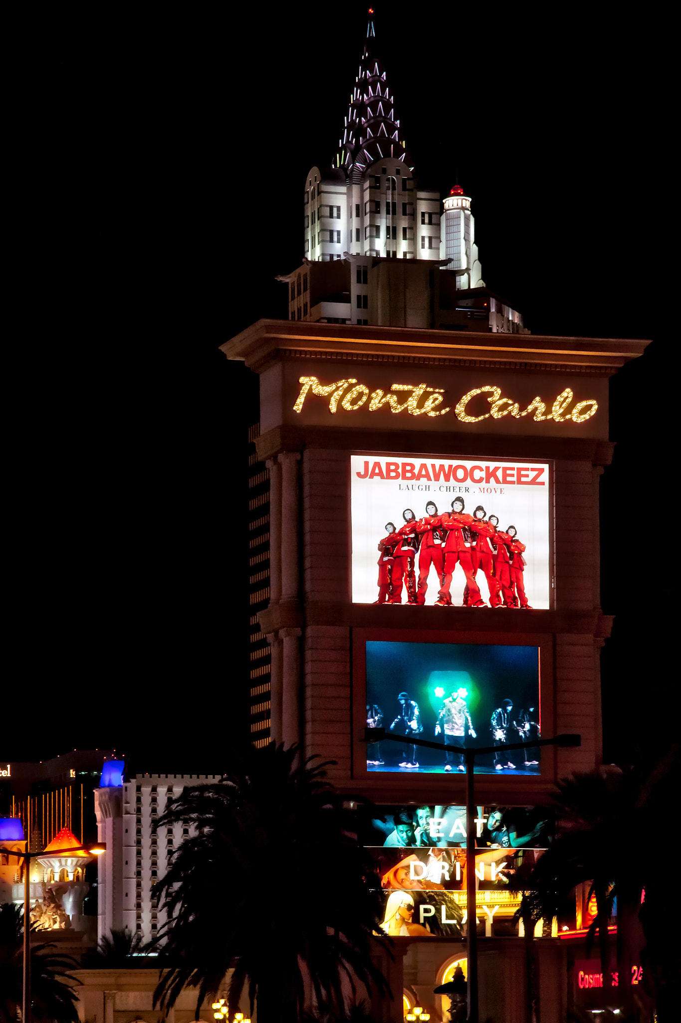 Monte Carlo Illuminated Sign at Night in Las Vegas