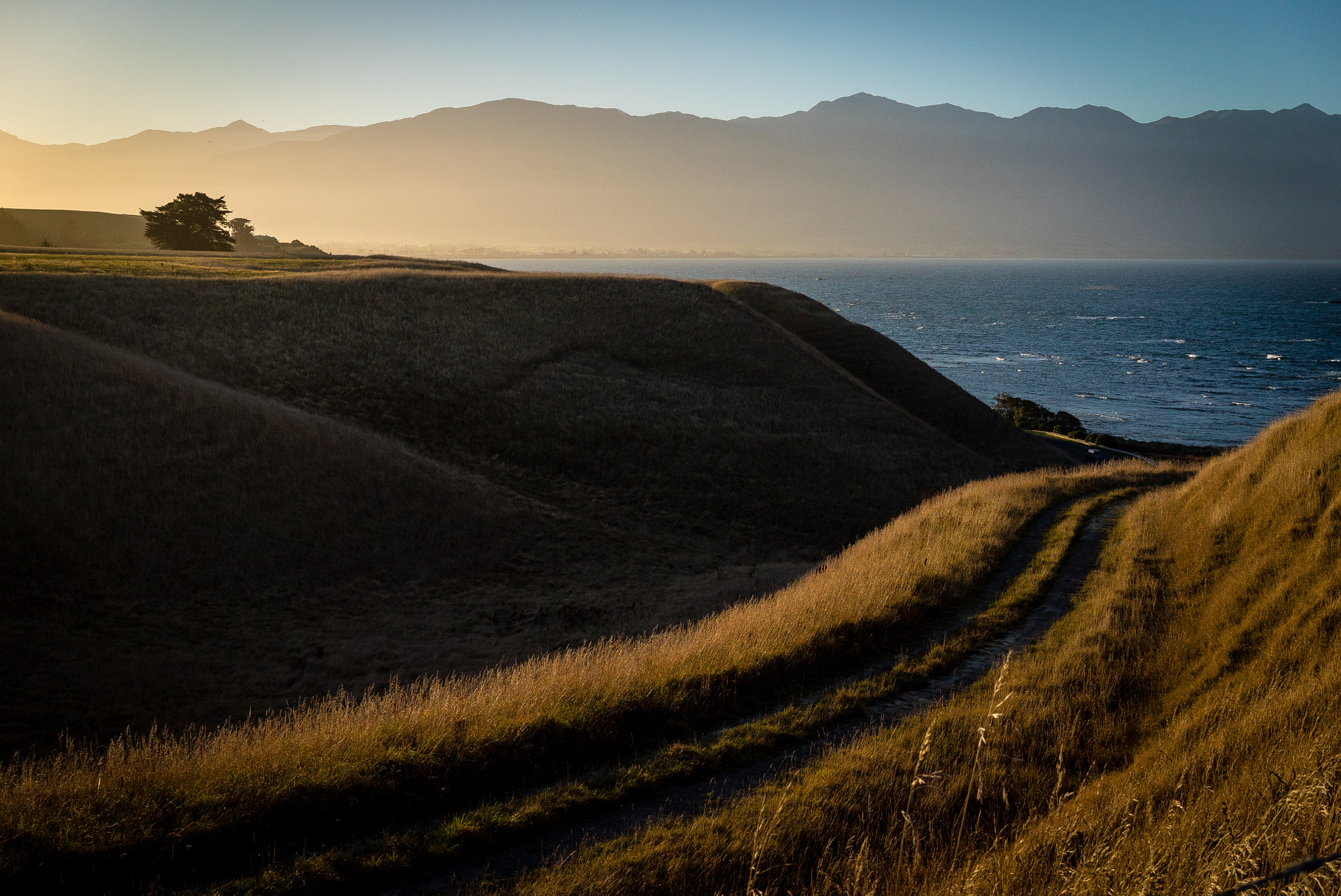 Sony a7S + Sony Sonnar T* FE 35mm F2.8 ZA sample photo. Sunset over kaikoura peninsula photography