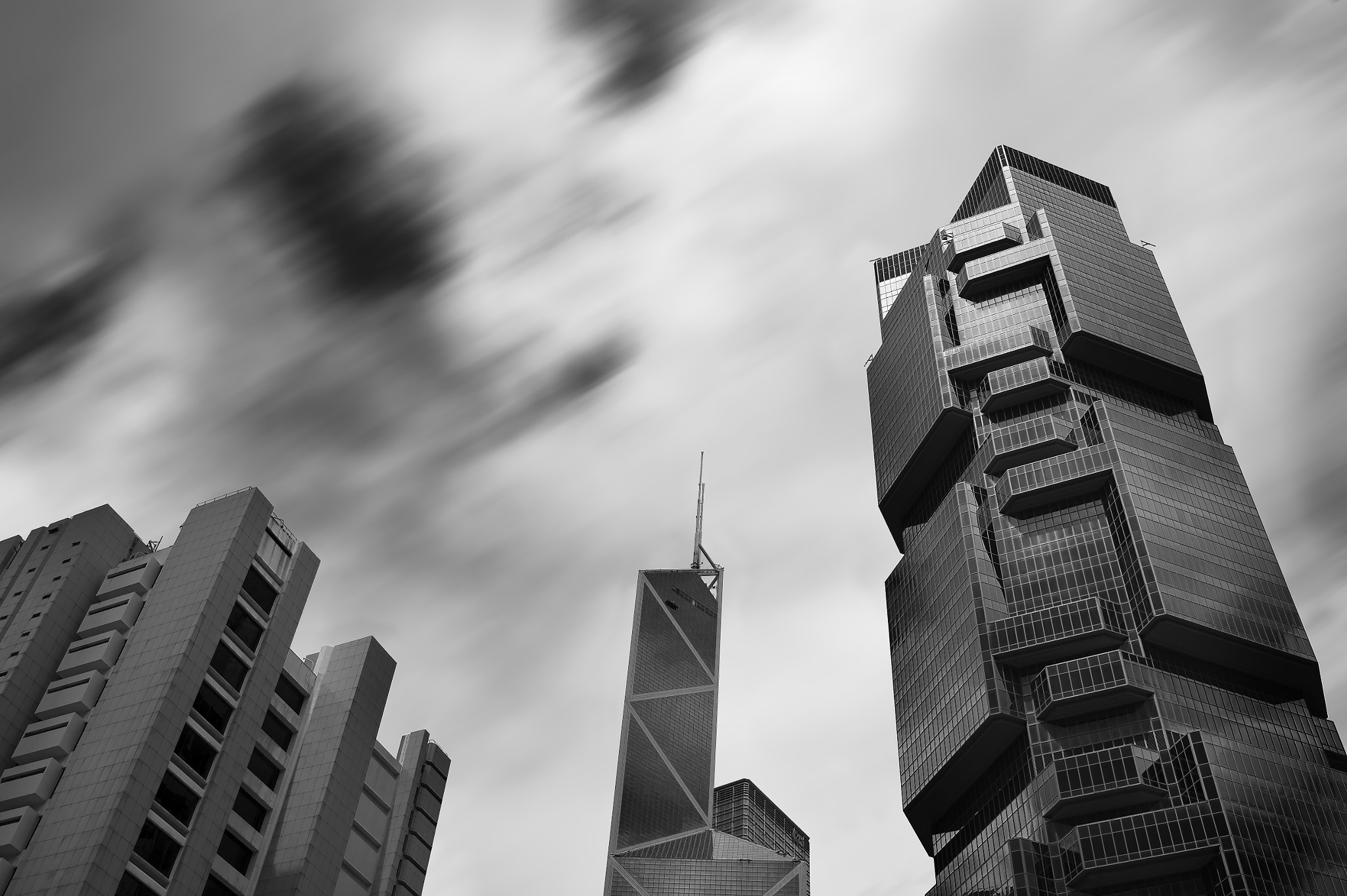 Nikon D4 sample photo. Hong kong cityscape in black and white photography