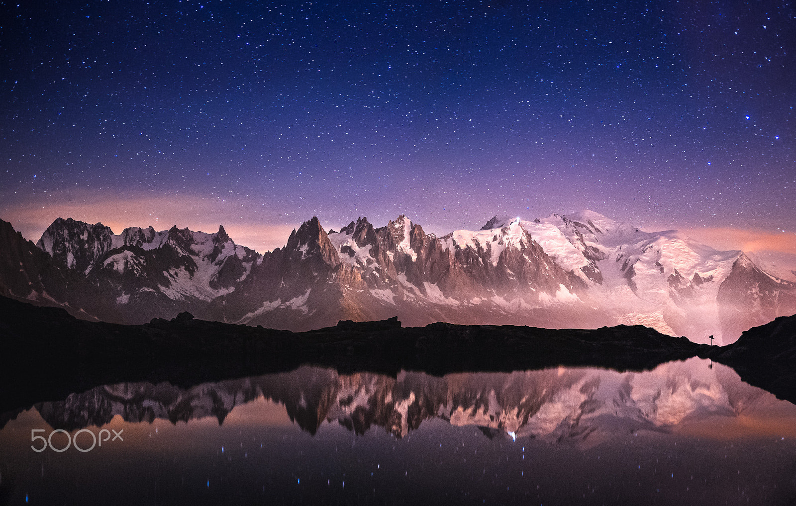 Olympus OM-D E-M5 II sample photo. Stars over mont blanc photography
