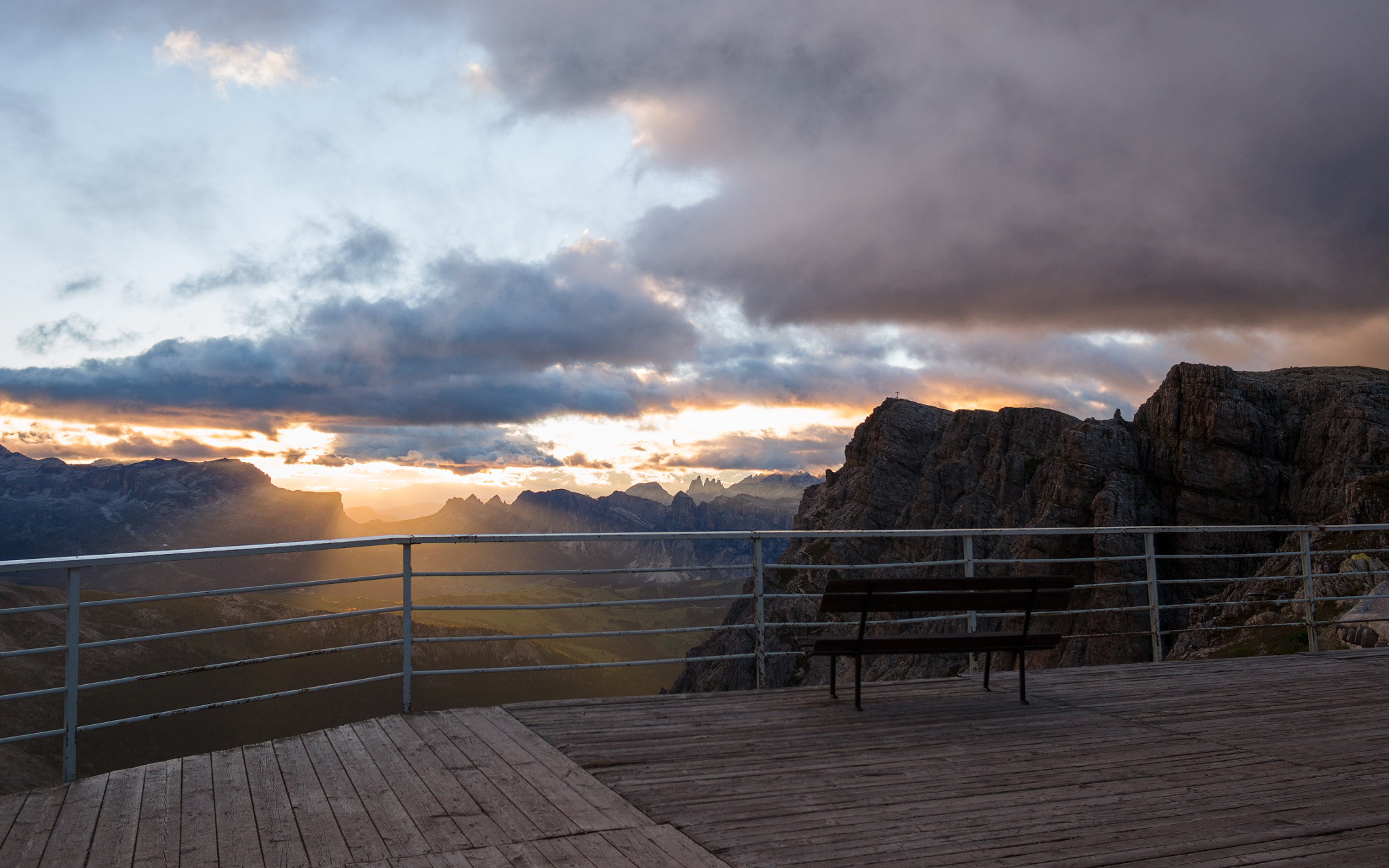 Olympus OM-D E-M5 + LEICA DG SUMMILUX 15/F1.7 sample photo. Bench with a view in the dolomites photography