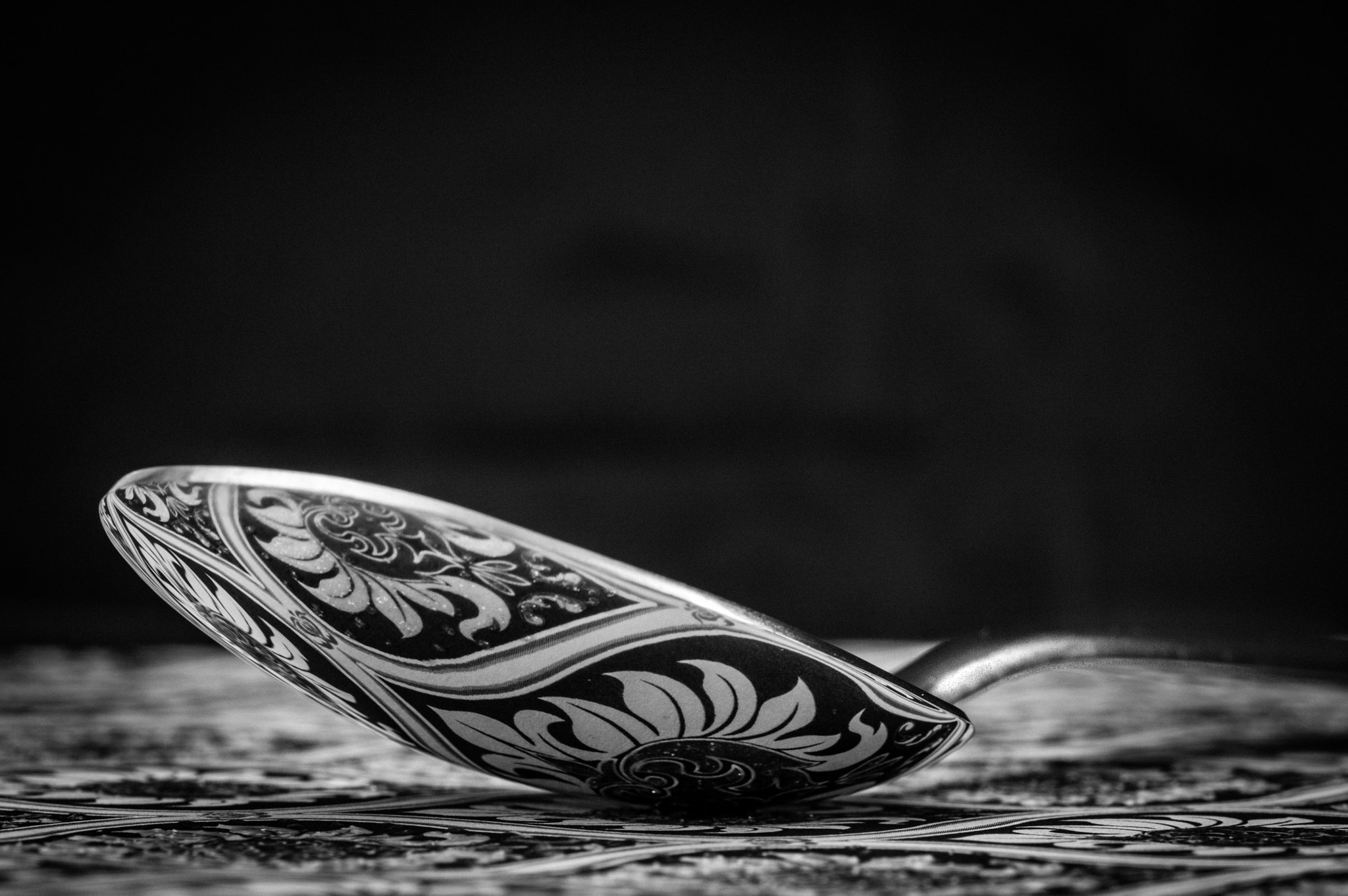 Sigma 105mm F2.8 EX DG OS HSM sample photo. Monochrome cutlery photography