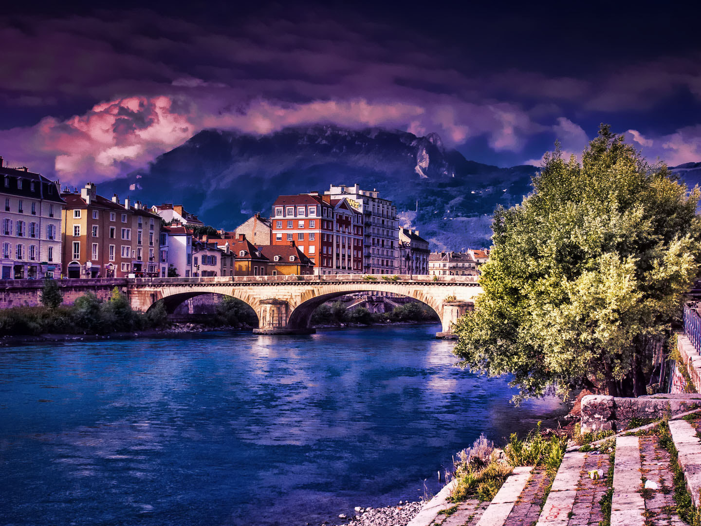 Ricoh GX200 sample photo. Clouds, mountain and bridge. photography