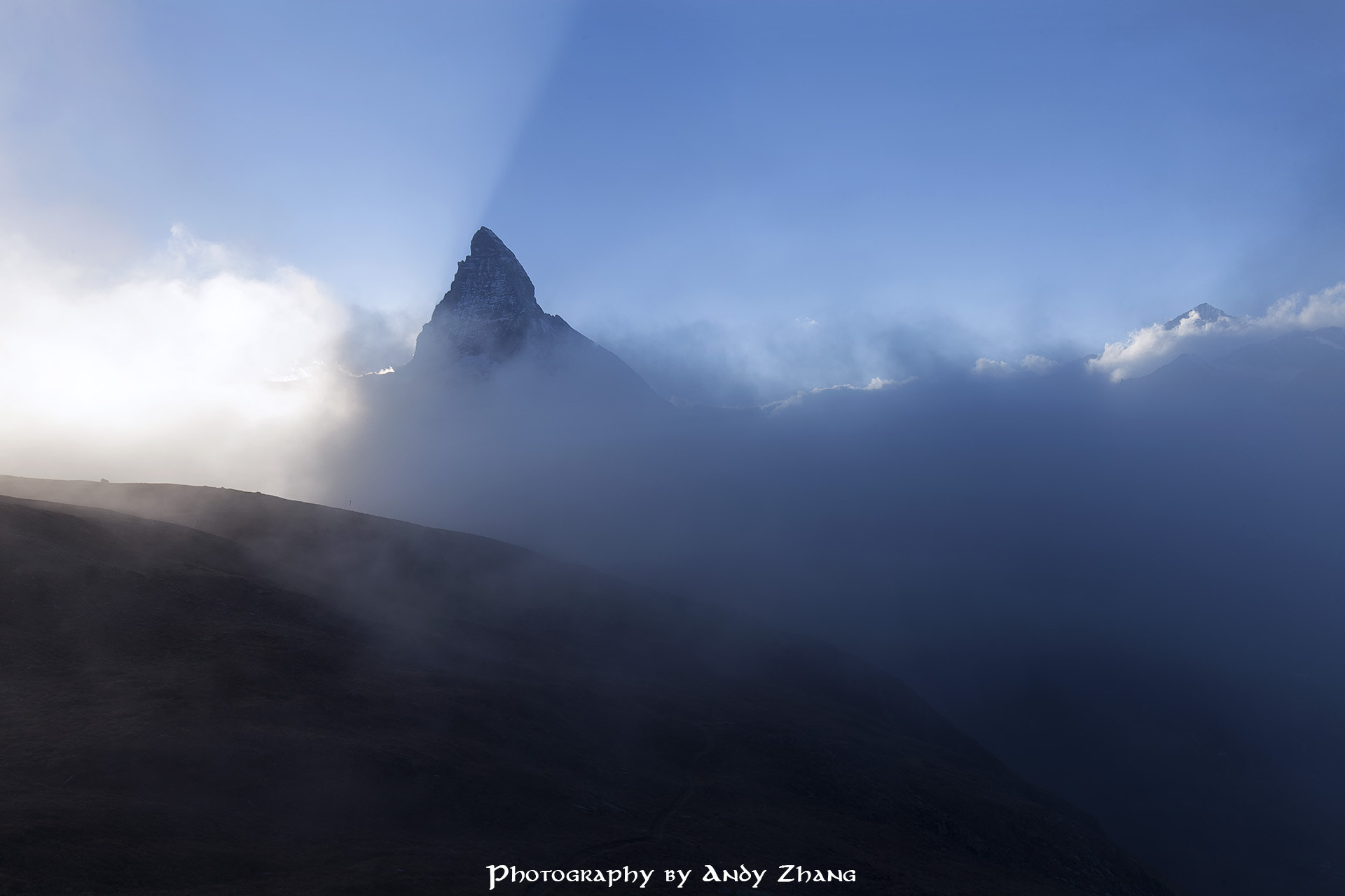 Canon EOS 5D Mark II + Canon EF 16-35mm F4L IS USM sample photo. The light behind the matterhorn photography