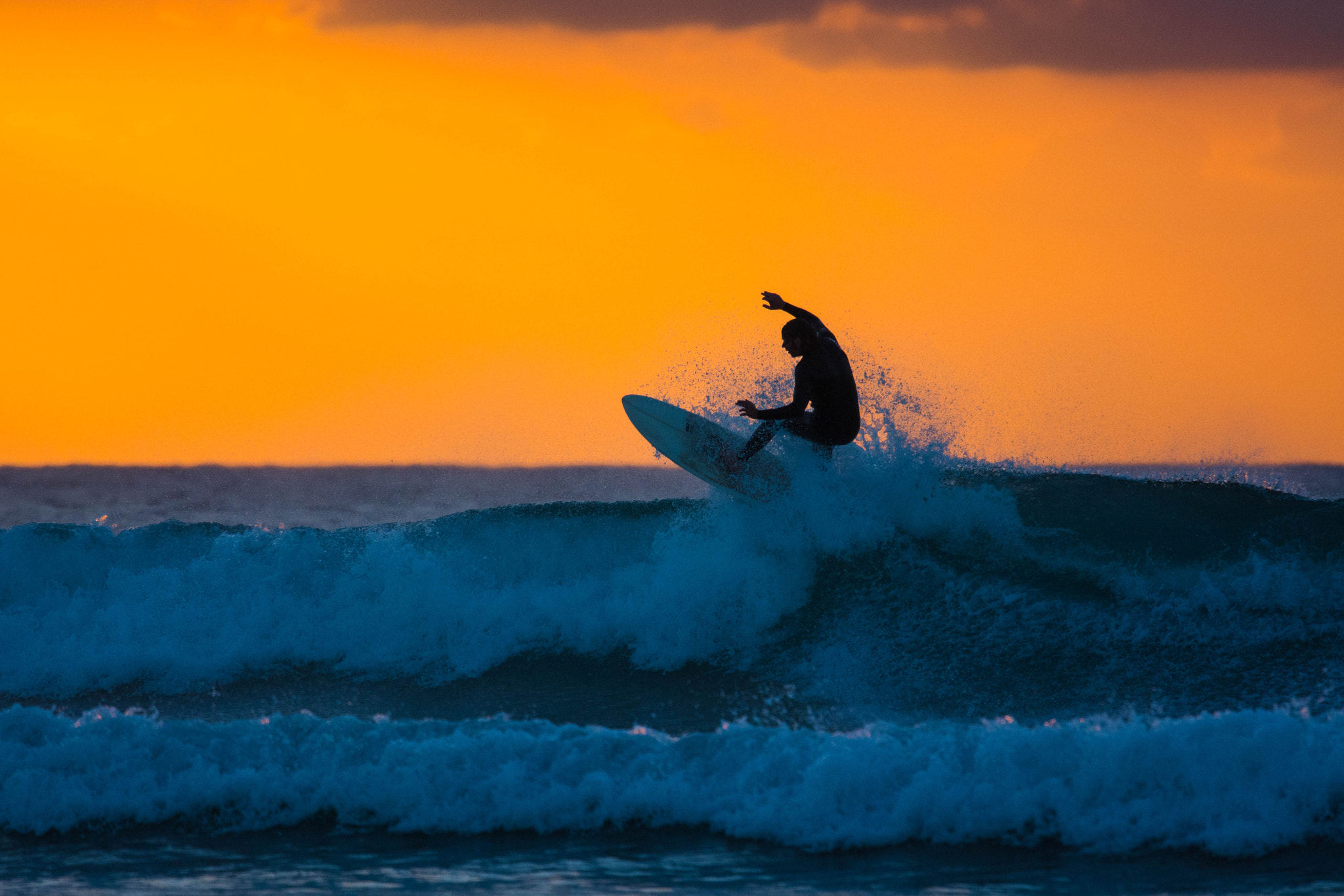 Nikon D7100 sample photo. Sunset surfing, gwithan photography