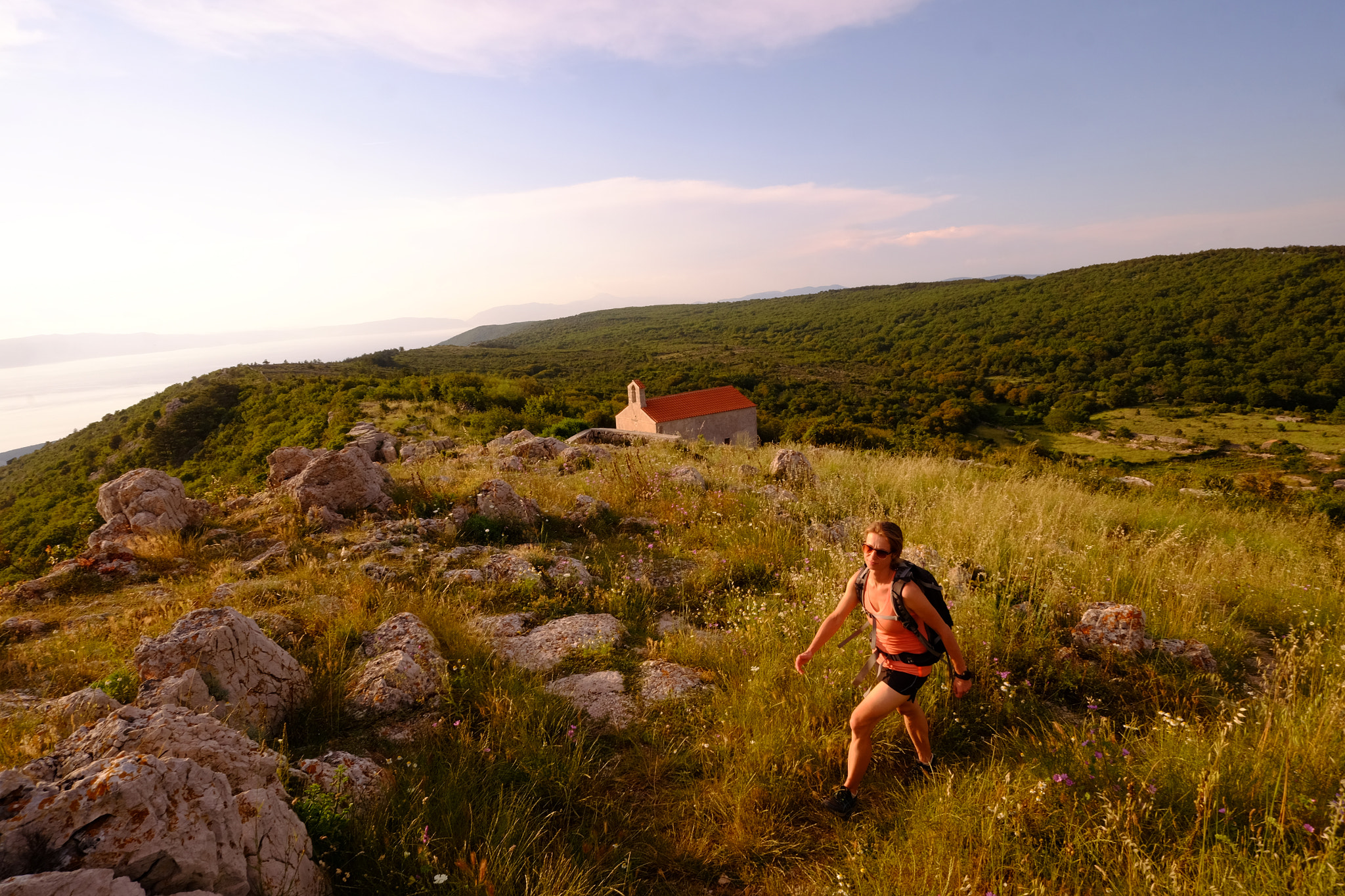 Fujifilm X-T1 + ZEISS Touit 12mm F2.8 sample photo. Woman hiking on island of cres, croatia photography