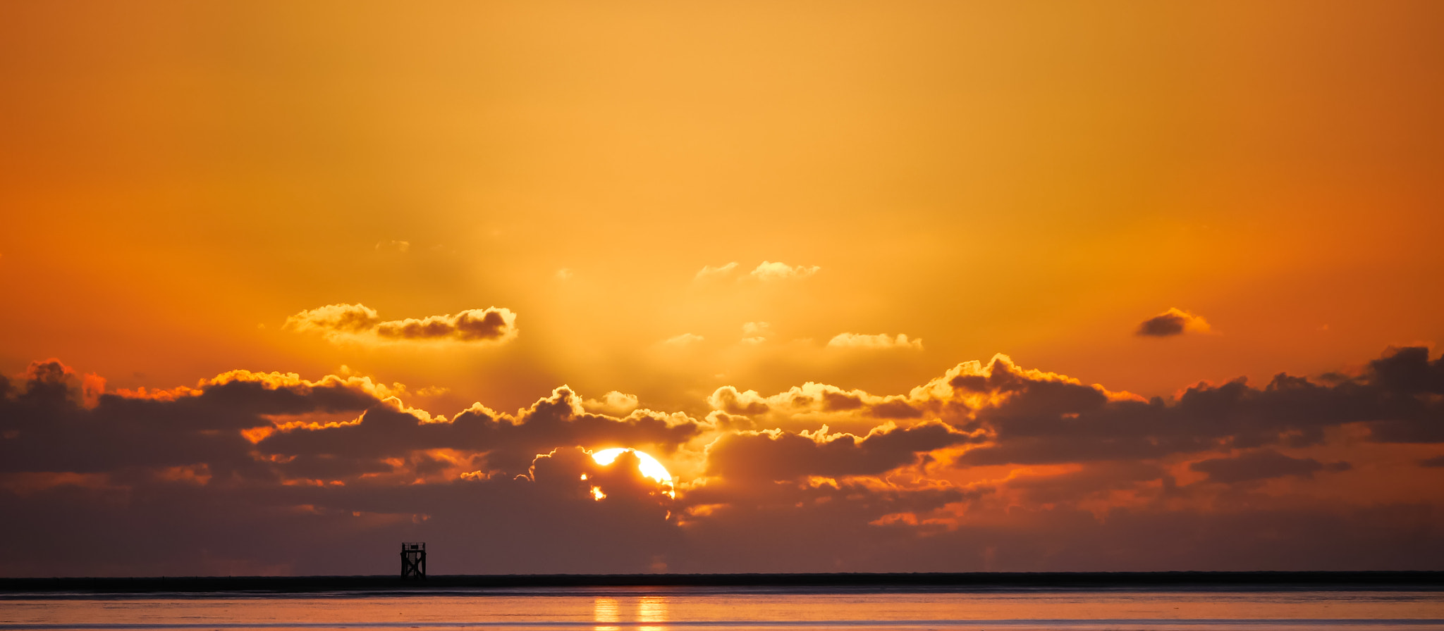 LUMIX G VARIO 45-150/F4.0-5.6 sample photo. North sea sunset photography