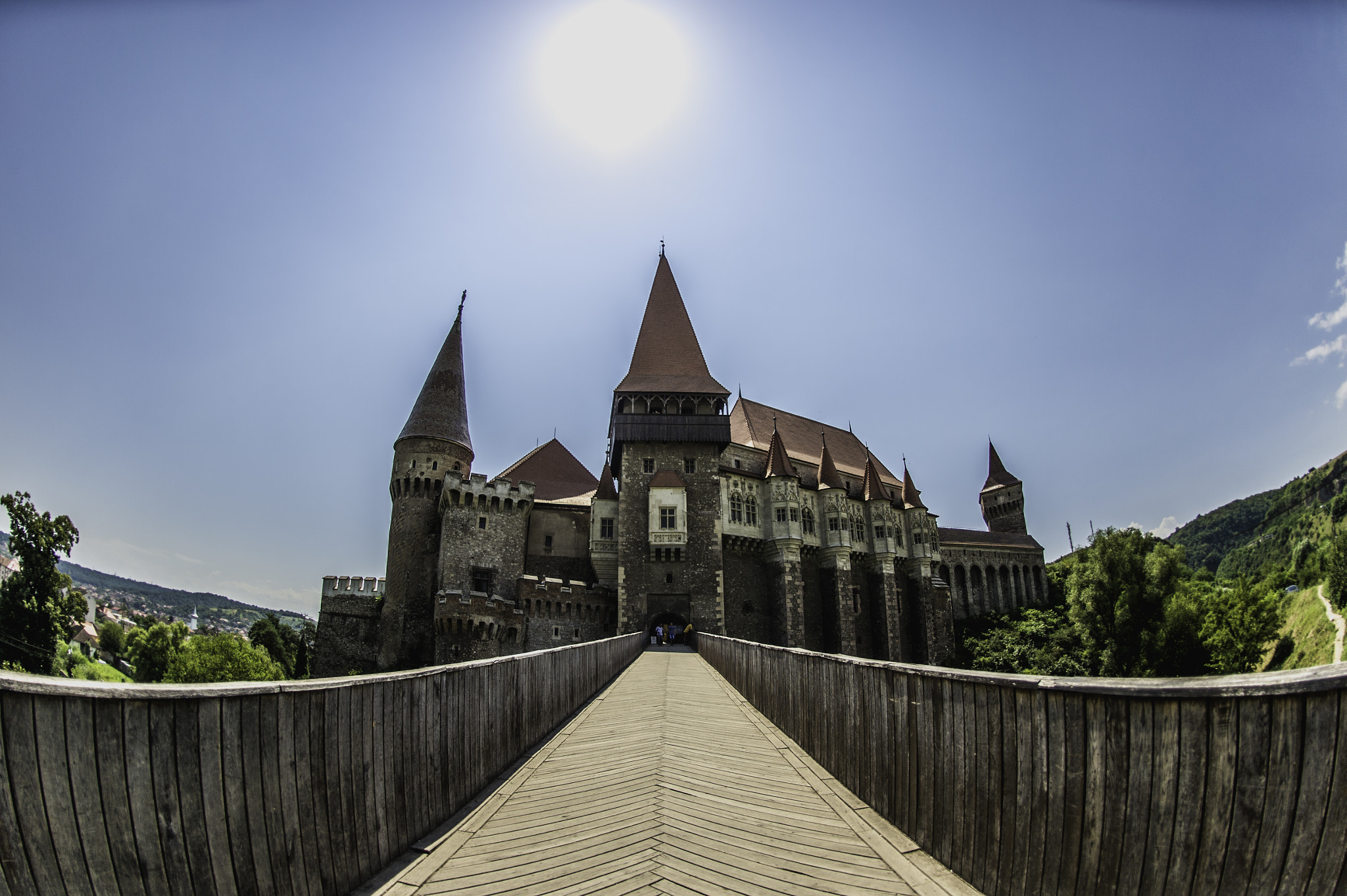 Nikon Df + Nikon AF Fisheye-Nikkor 16mm F2.8D sample photo. Corvin castle photography