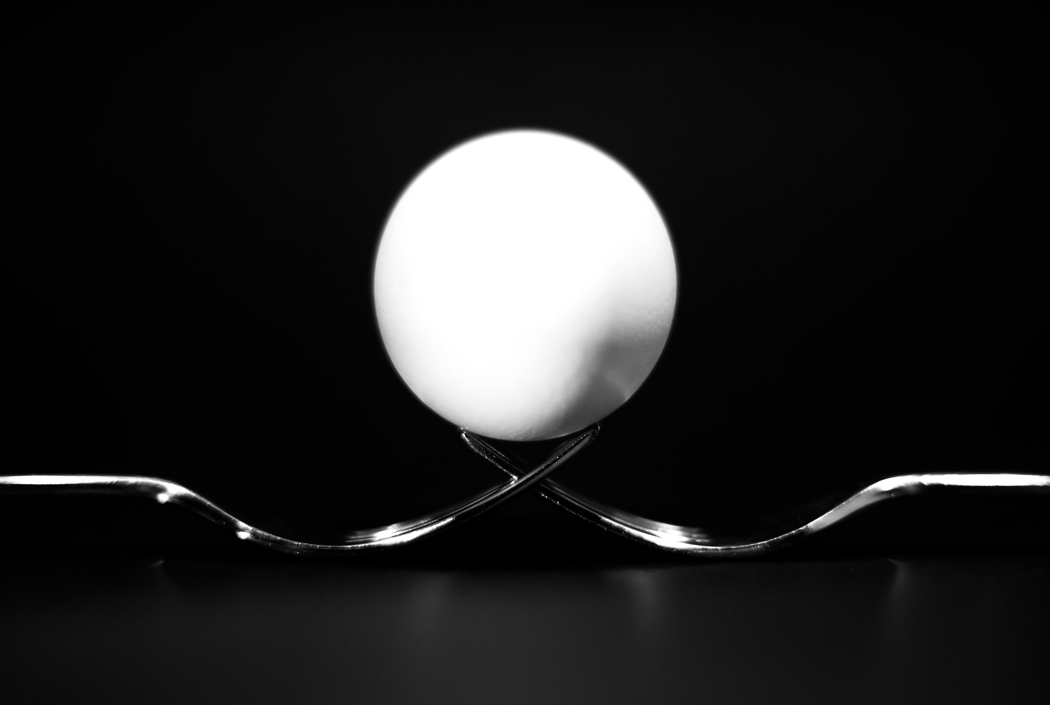 Sony SLT-A57 + Sony 50mm F1.4 sample photo. Egg and forks photography