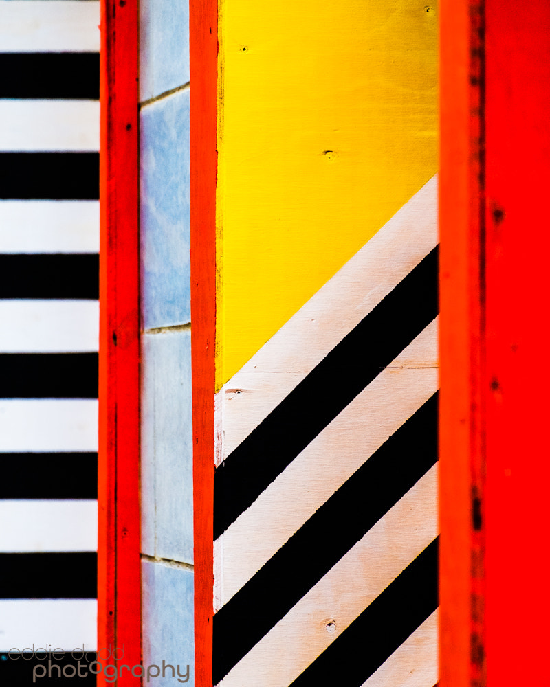 Fujifilm X-E1 sample photo. Black and white stripes primary colours photography