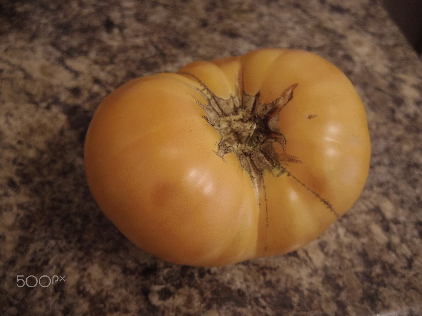 Pentax Q-S1 sample photo. Orange heirloom tomato photography