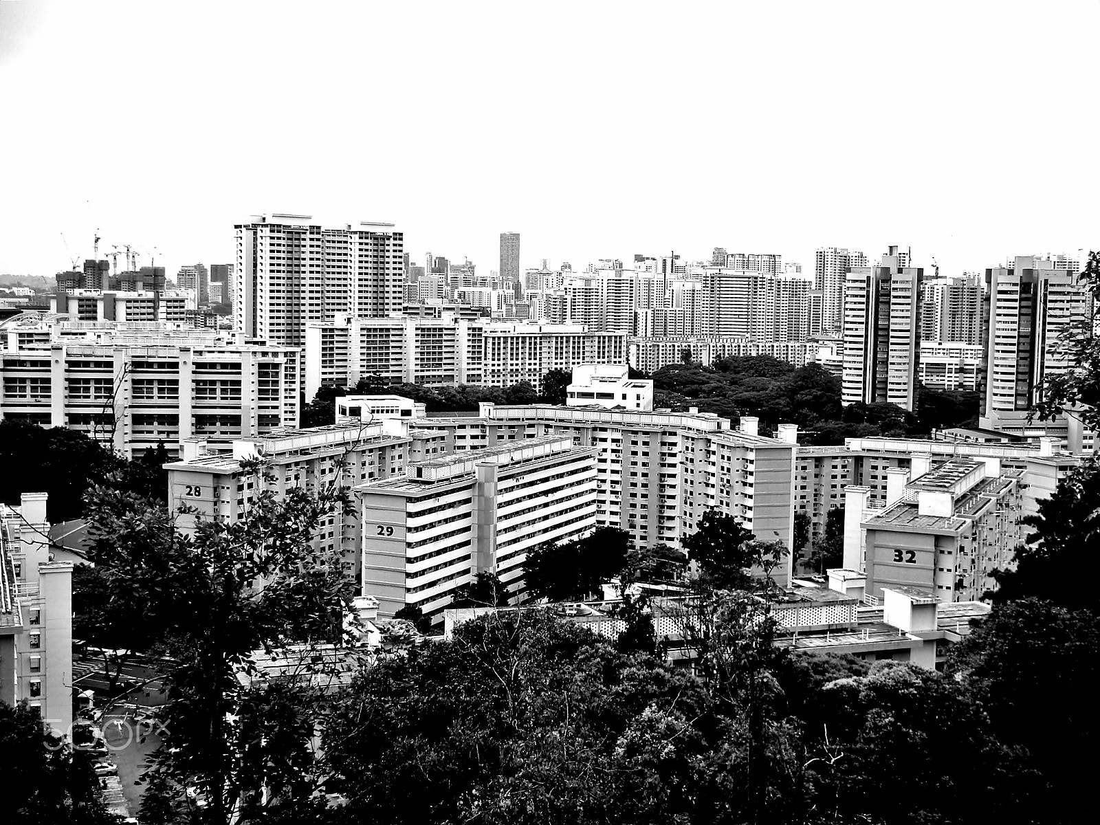 Nikon Coolpix S1200pj sample photo. Singapore town b/w photography