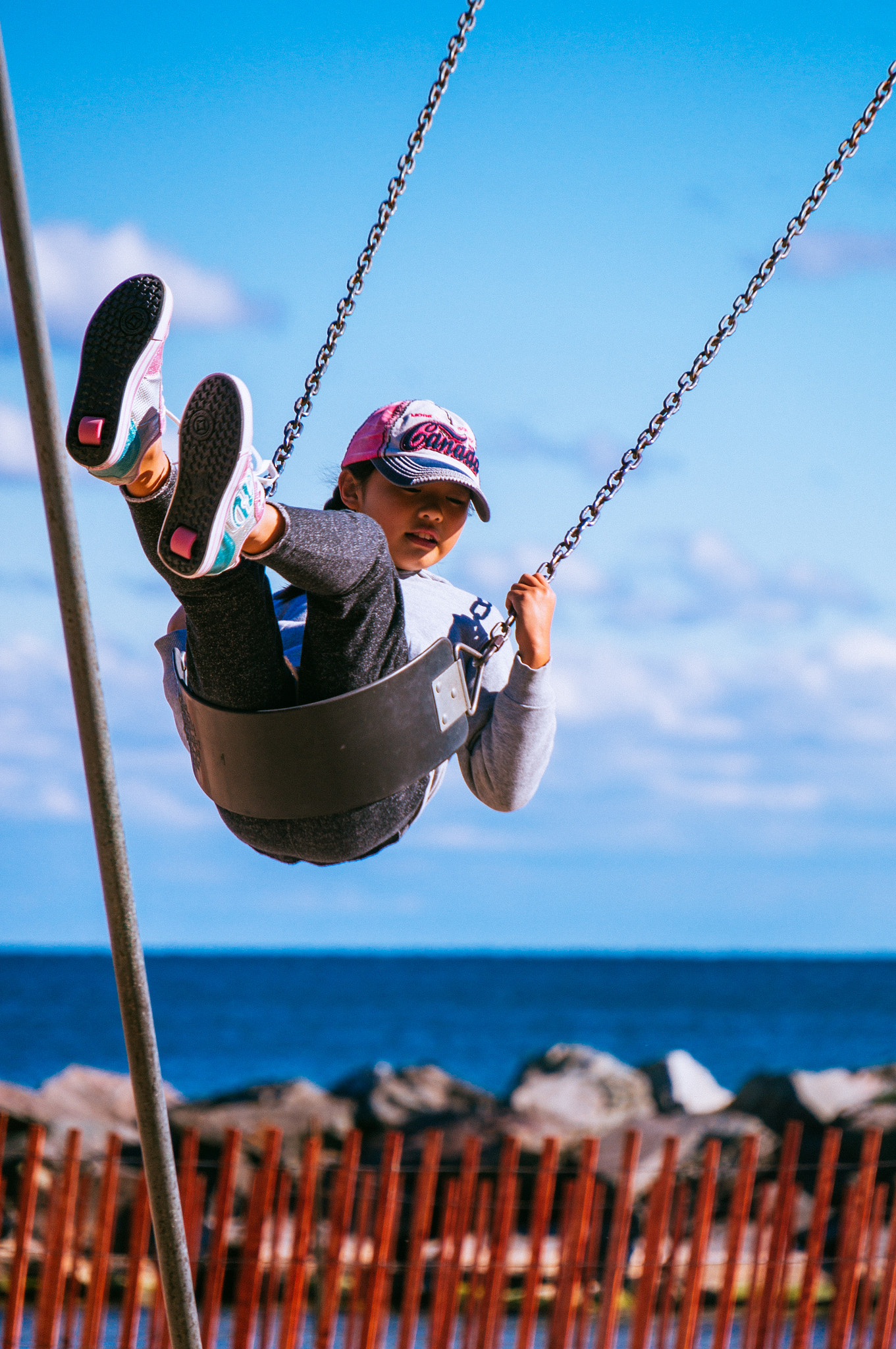 Sony NEX-VG30E + Sony E PZ 18-200mm F3.5-6.3 OSS sample photo. Sweet grass ontario - swing photography