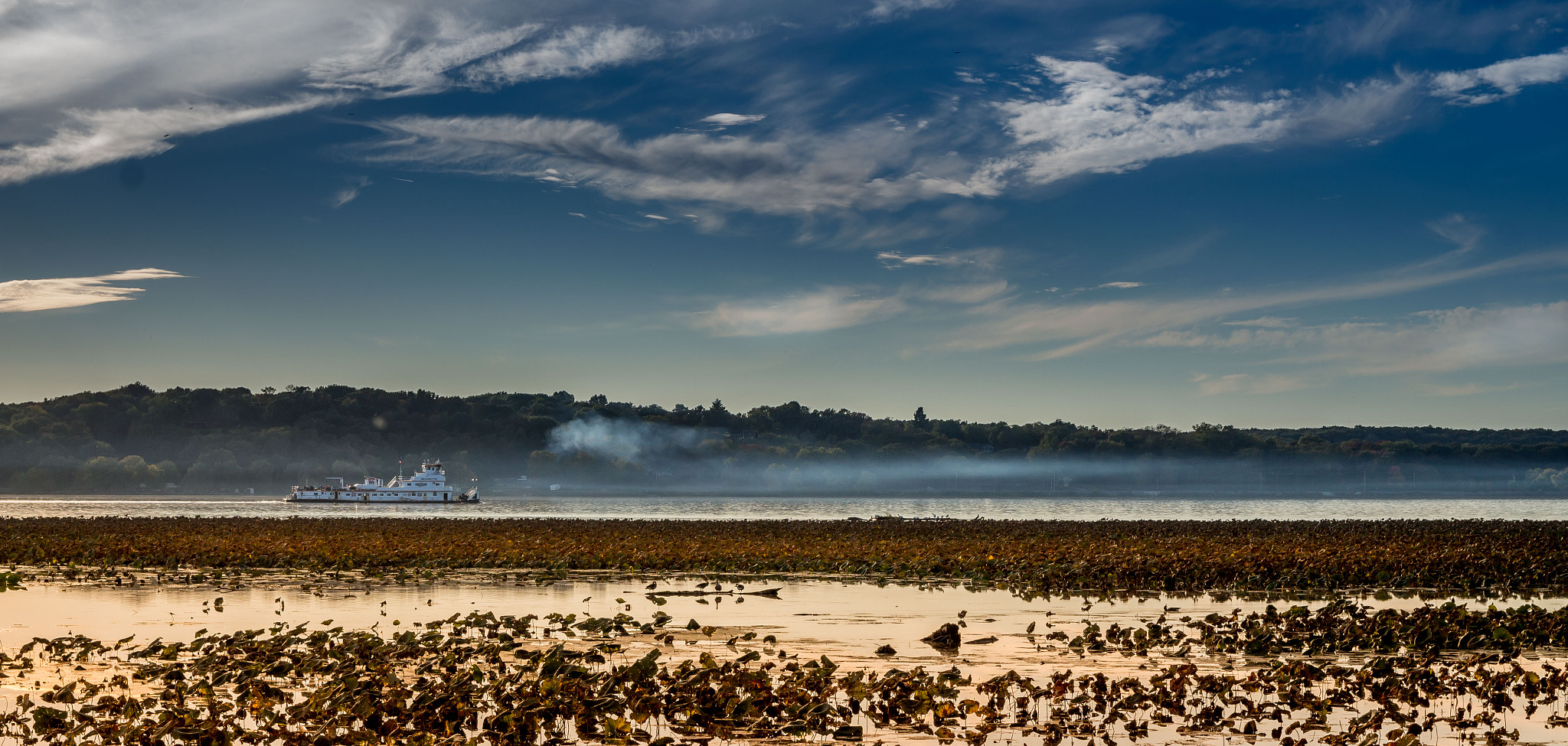 Canon EF-S 17-55mm F2.8 IS USM sample photo. Lone tow going upstream photography