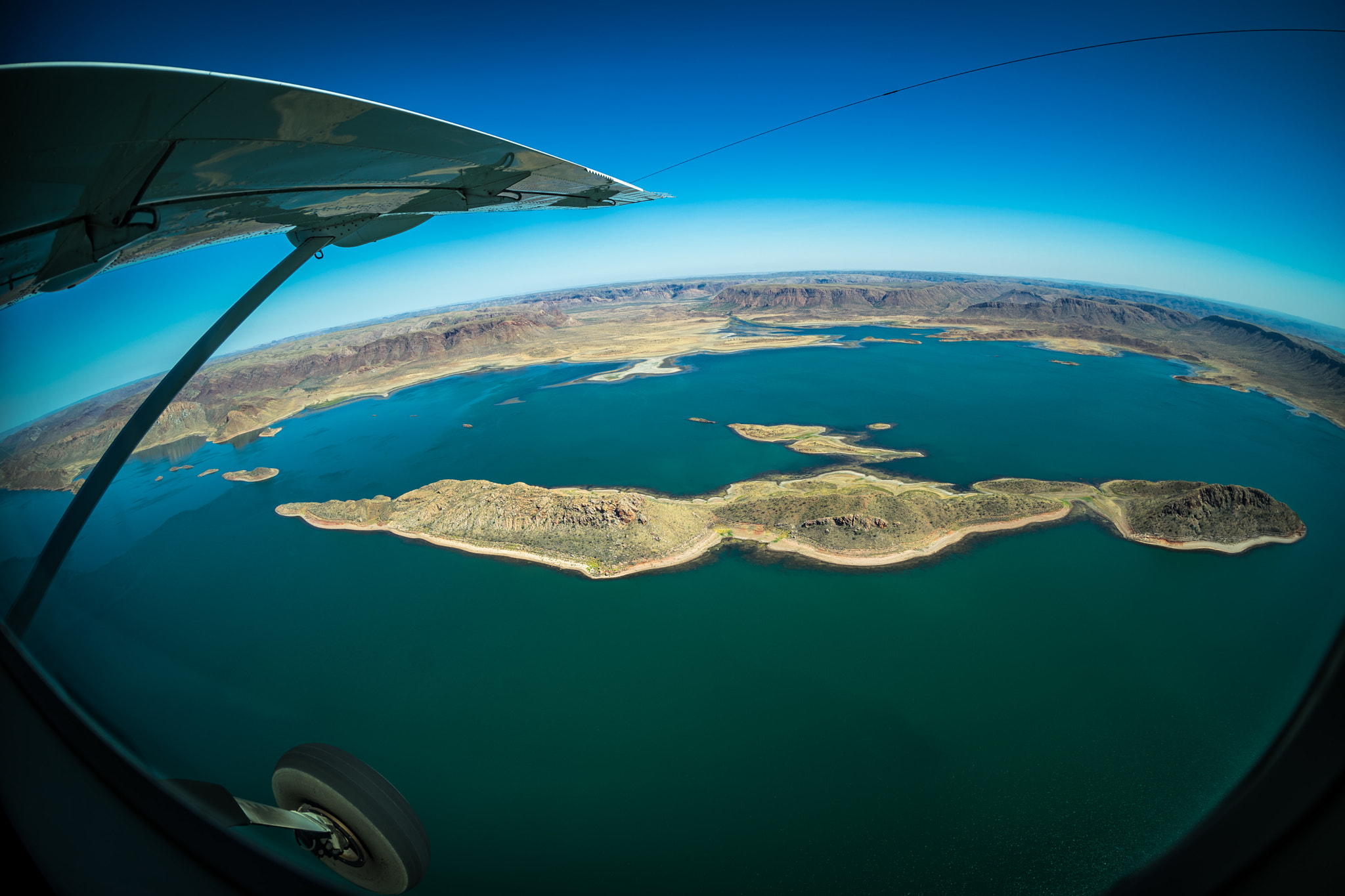 Sony a7 II + Canon EF 8-15mm F4L Fisheye USM sample photo. Lake argyle from above. photography