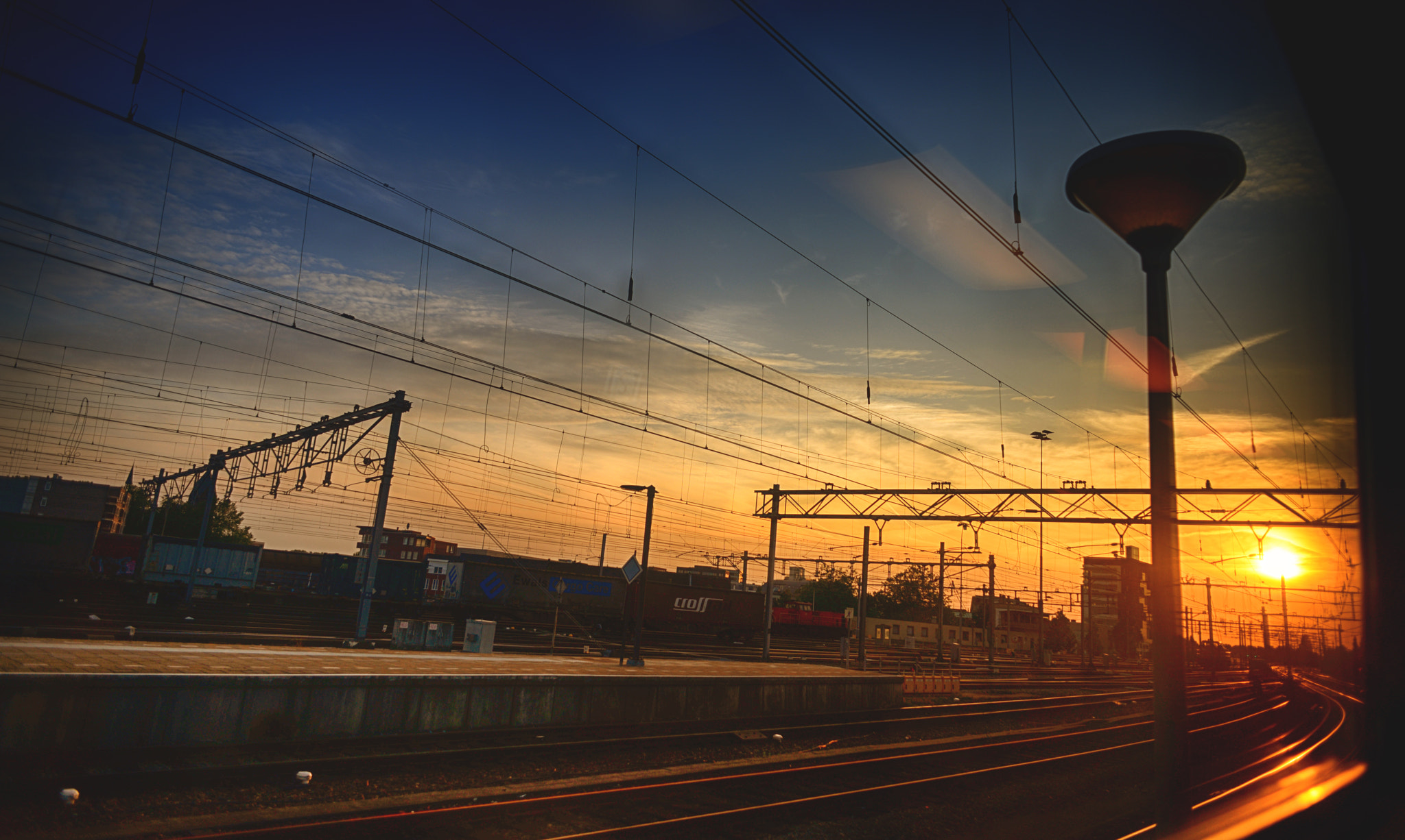 Nikon D610 + Nikon AF Nikkor 24mm F2.8D sample photo. Railways sunset photography