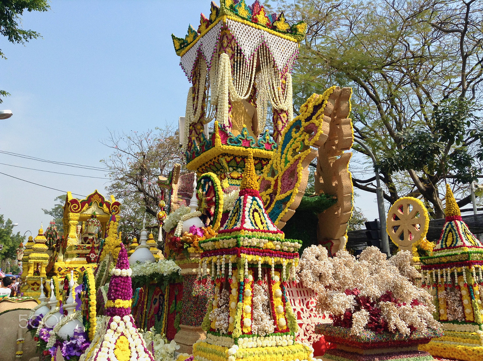 iPad mini back camera 3.3mm f/2.4 sample photo. Chiang mai, thailand: - 7 february 2015: flower festival photography