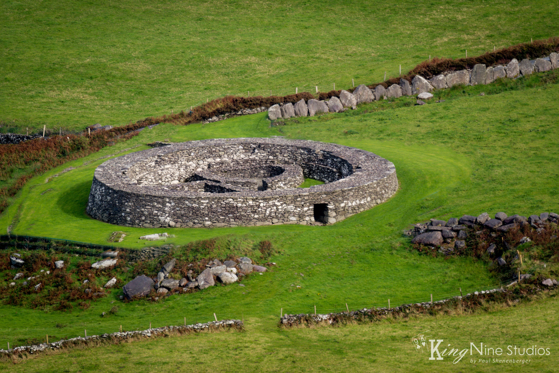 M.300mm F4.0 + MC-14 sample photo. Ring fort from above photography
