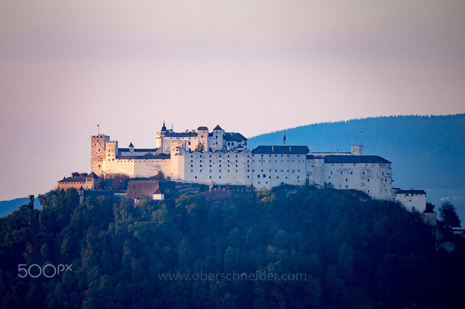Sony a99 II sample photo. The fortress hohensalzburg above salzburg in the last light of the day photography