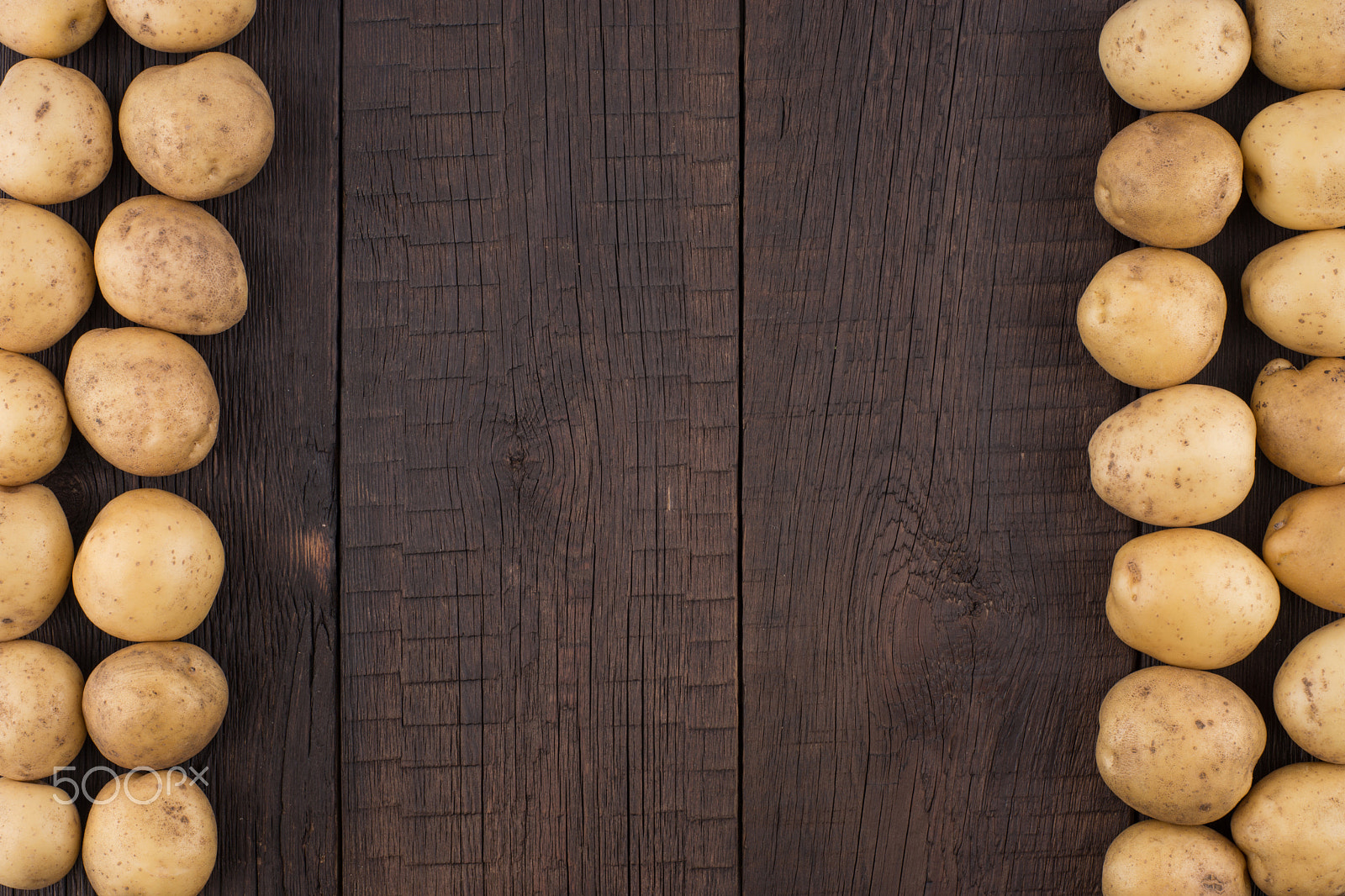 Sony a99 II + Minolta AF 50mm F1.7 sample photo. Potatoes on rustic wooden background. photography