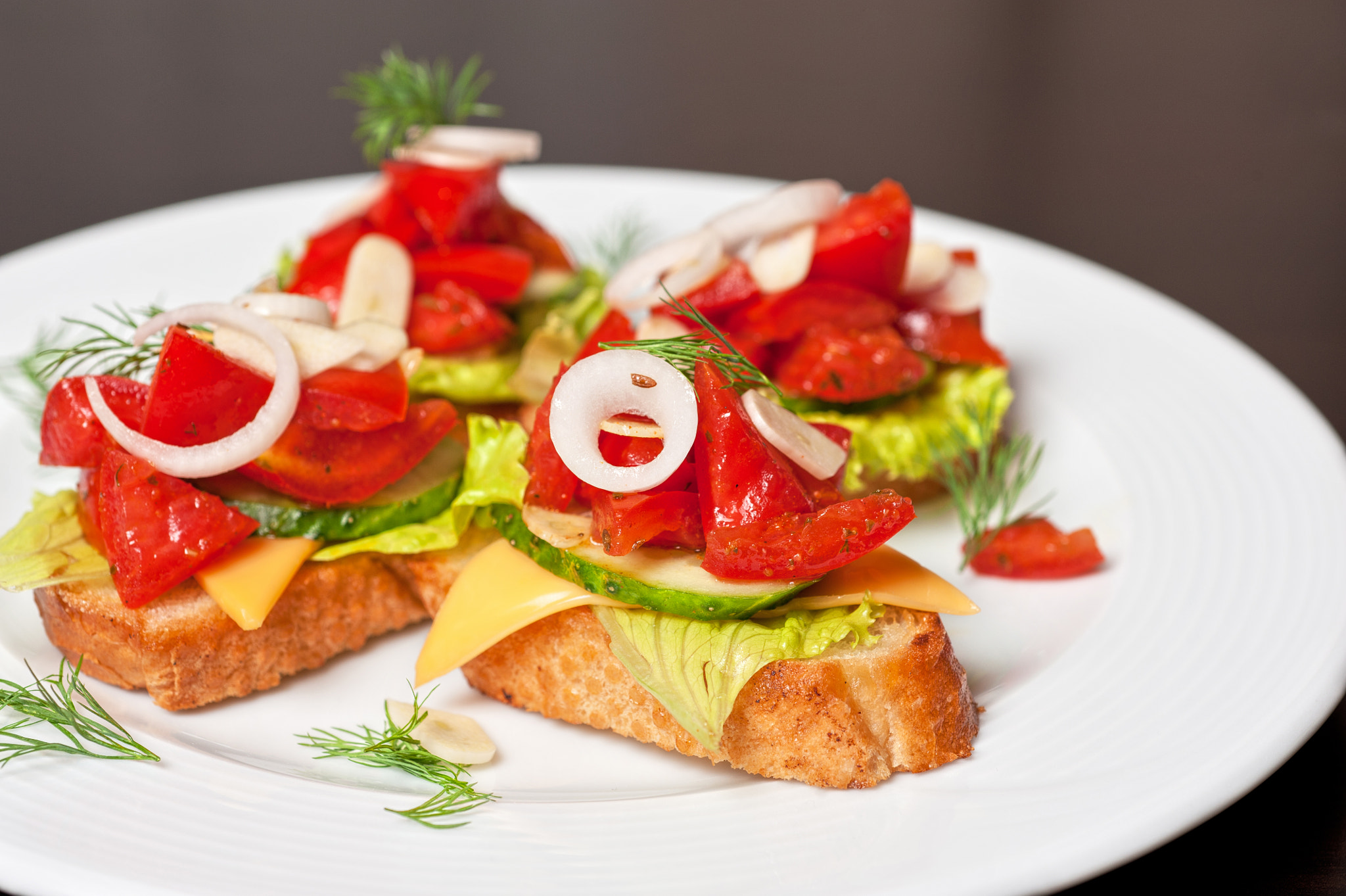 Nikon D700 sample photo. Toast with vegetables photography