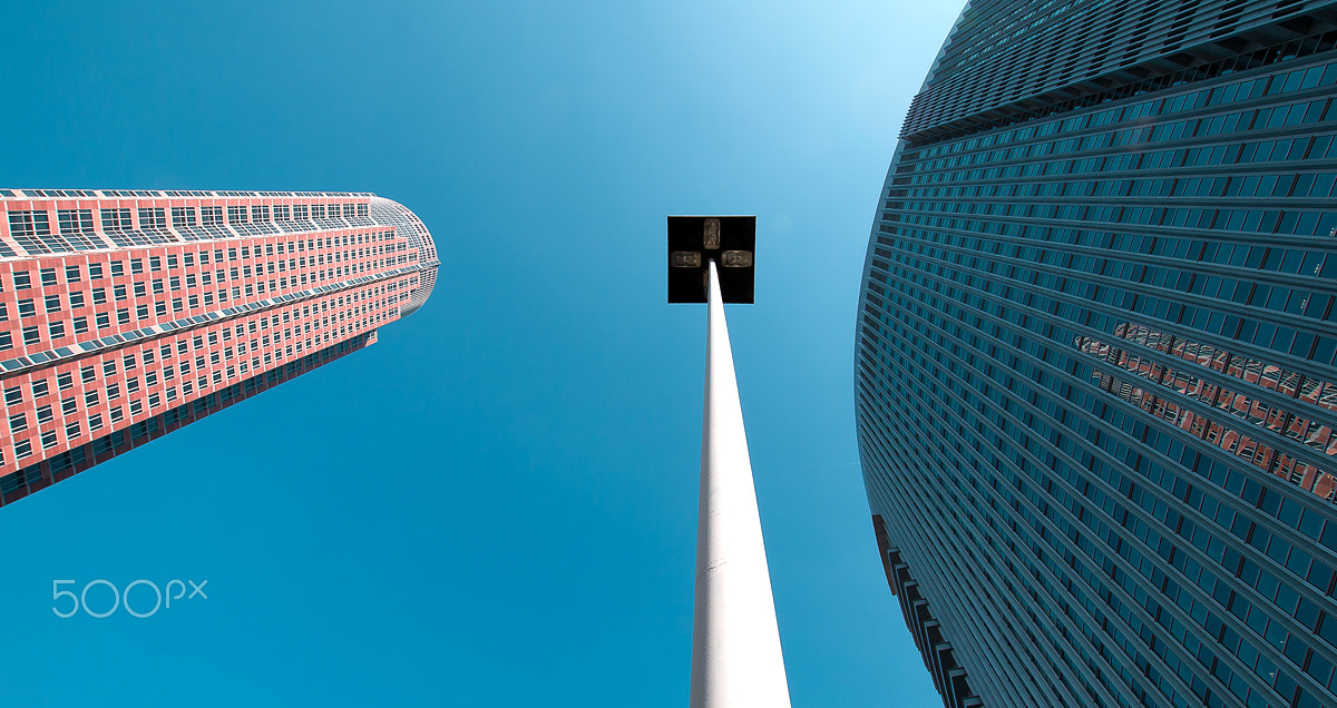 Sigma 10-20mm F3.5 EX DC HSM sample photo. Two towers and one lamp photography