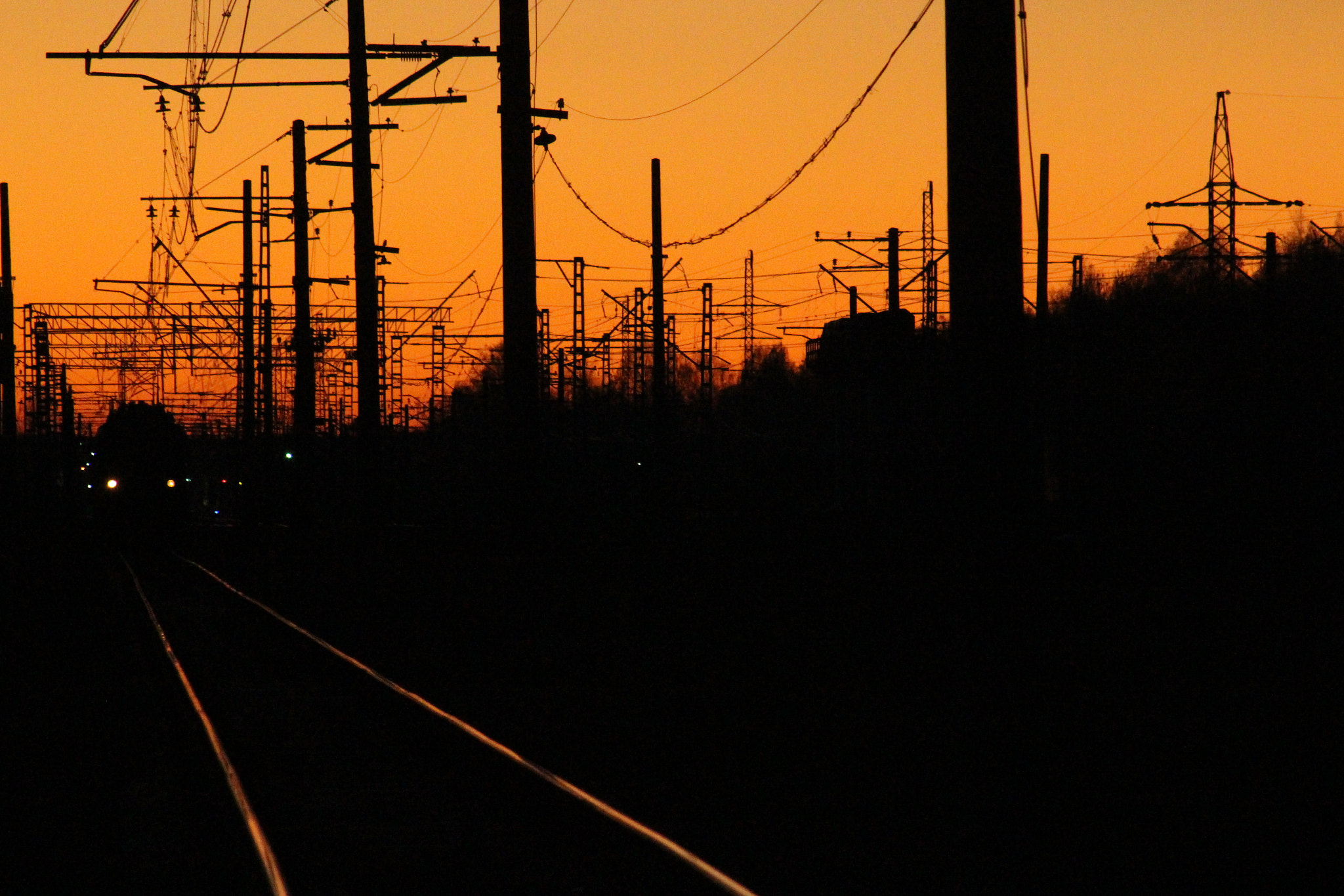 Canon EF 75-300mm f/4-5.6 USM sample photo. Sunset on the rails photography