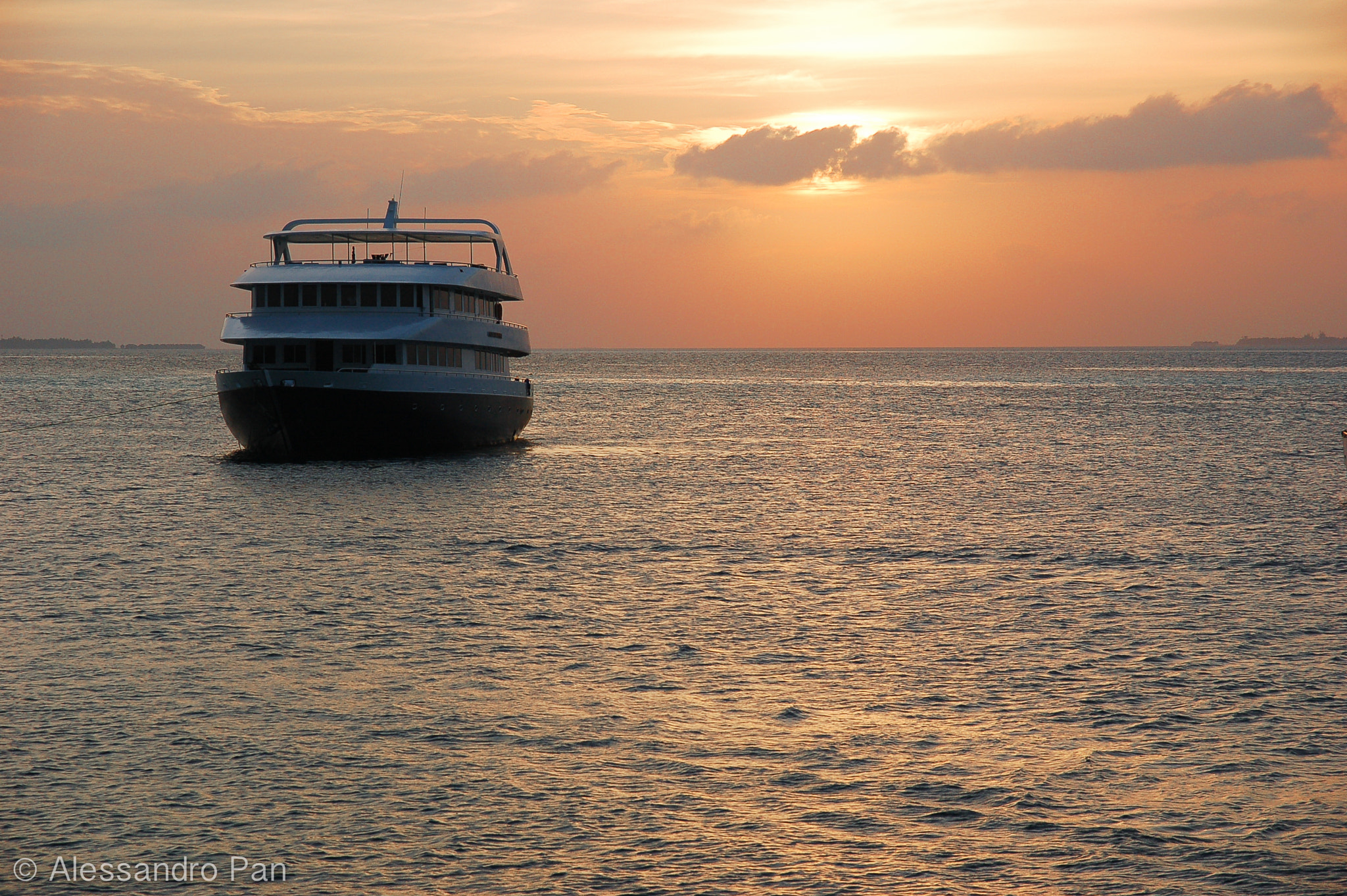 Nikon D50 sample photo. Sunset with boat photography