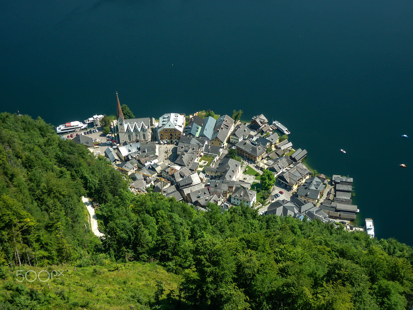 Panasonic DMC-FS7 sample photo. Hallstatt from above photography