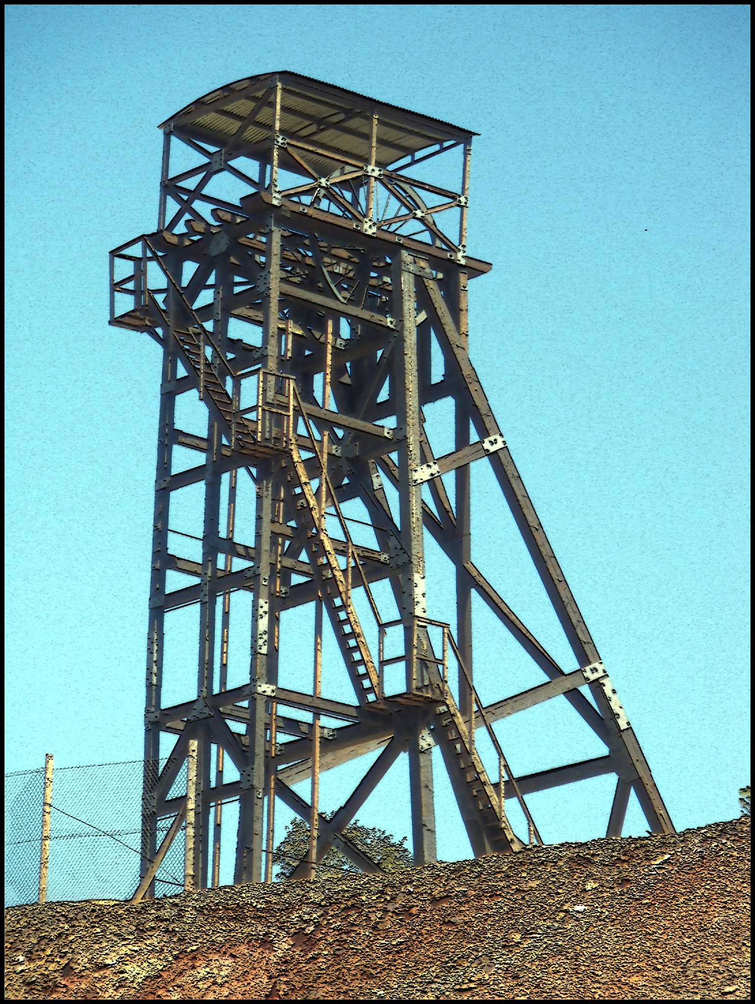 Pentax Optio M60 sample photo. Iron and blue photography
