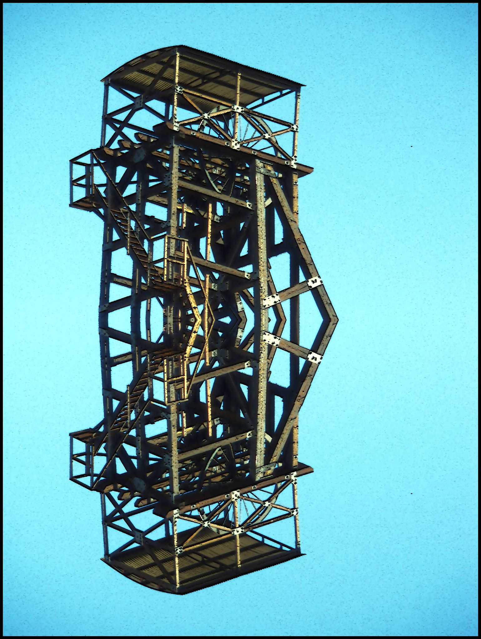 Pentax Optio M60 sample photo. Iron and blue photography