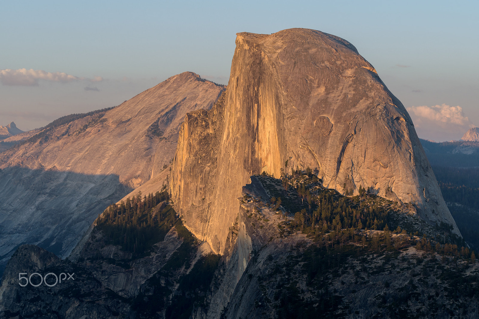 Nikon AF-S Nikkor 70-200mm F4G ED VR sample photo. Half dome at sunset (yosemite valley) photography