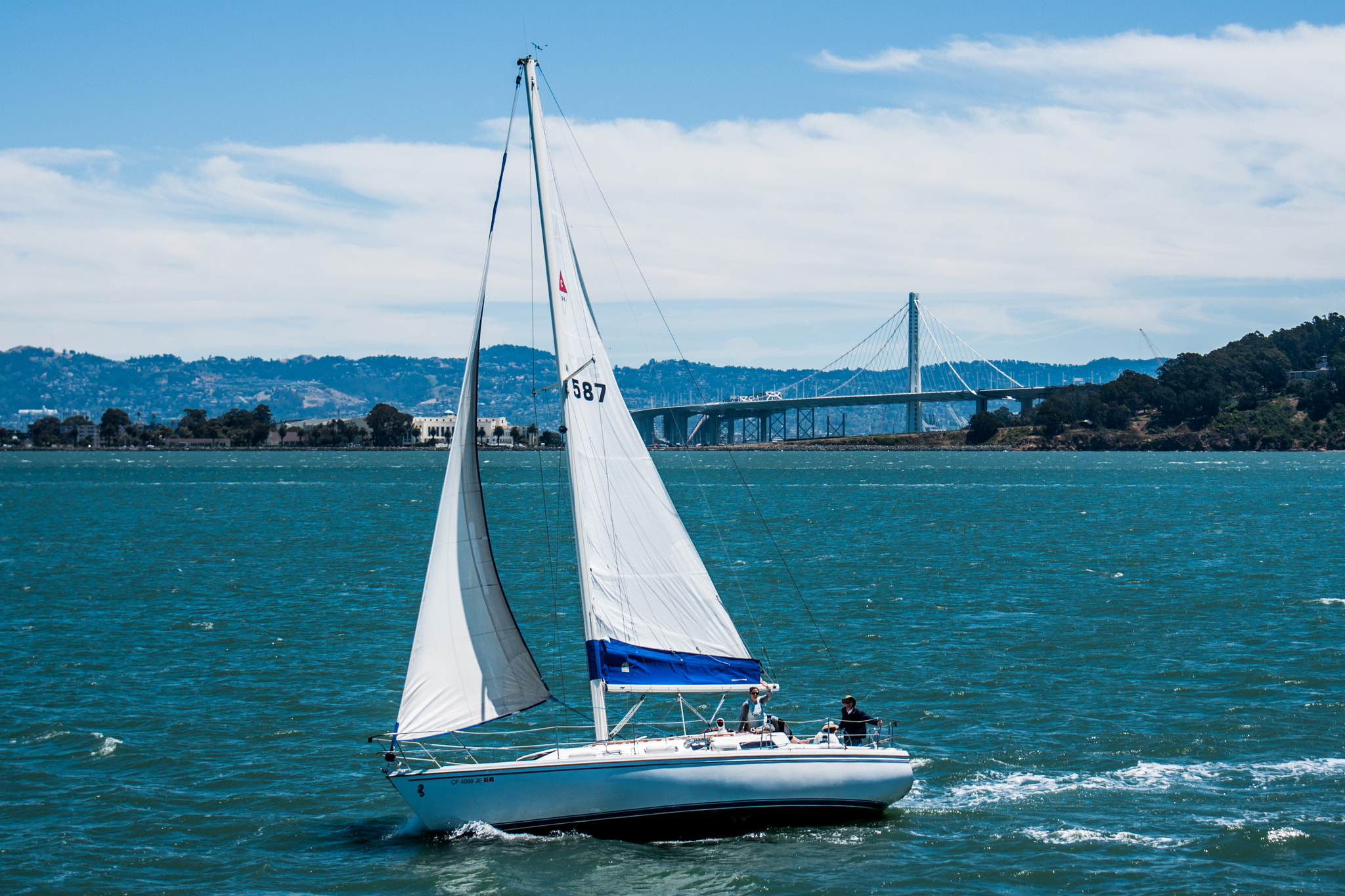 Sony Alpha DSLR-A700 sample photo. Sail boat in san francisco bay photography