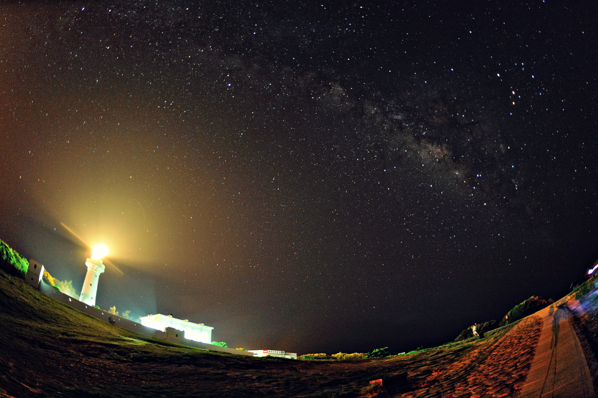 Nikon D700 + Nikon AF Fisheye-Nikkor 16mm F2.8D sample photo. Galaxy at eluanbi lighthouse photography