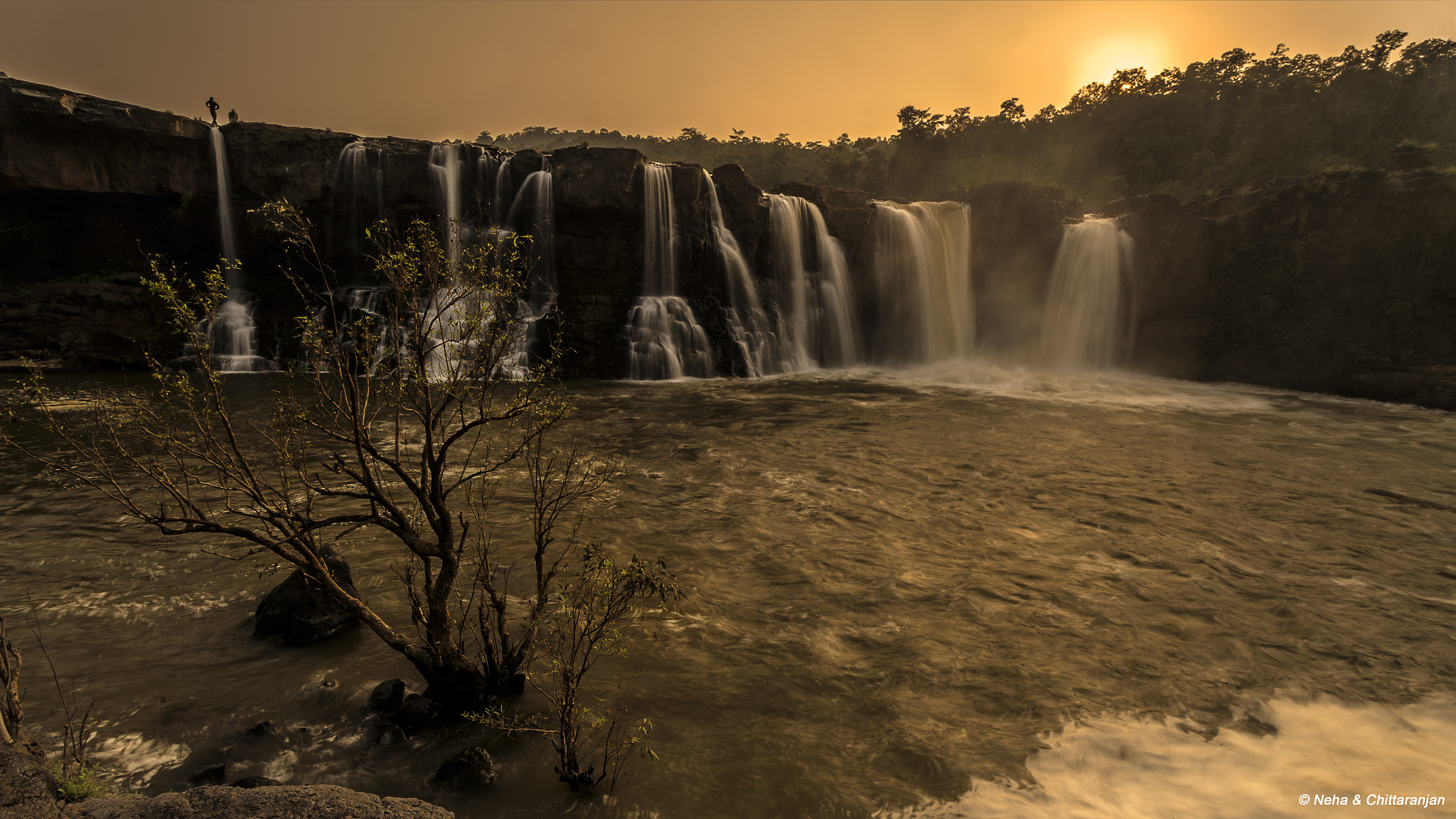 Sony a7R II + Canon EF 17-40mm F4L USM sample photo. Gira falls at dusk, dang, india photography