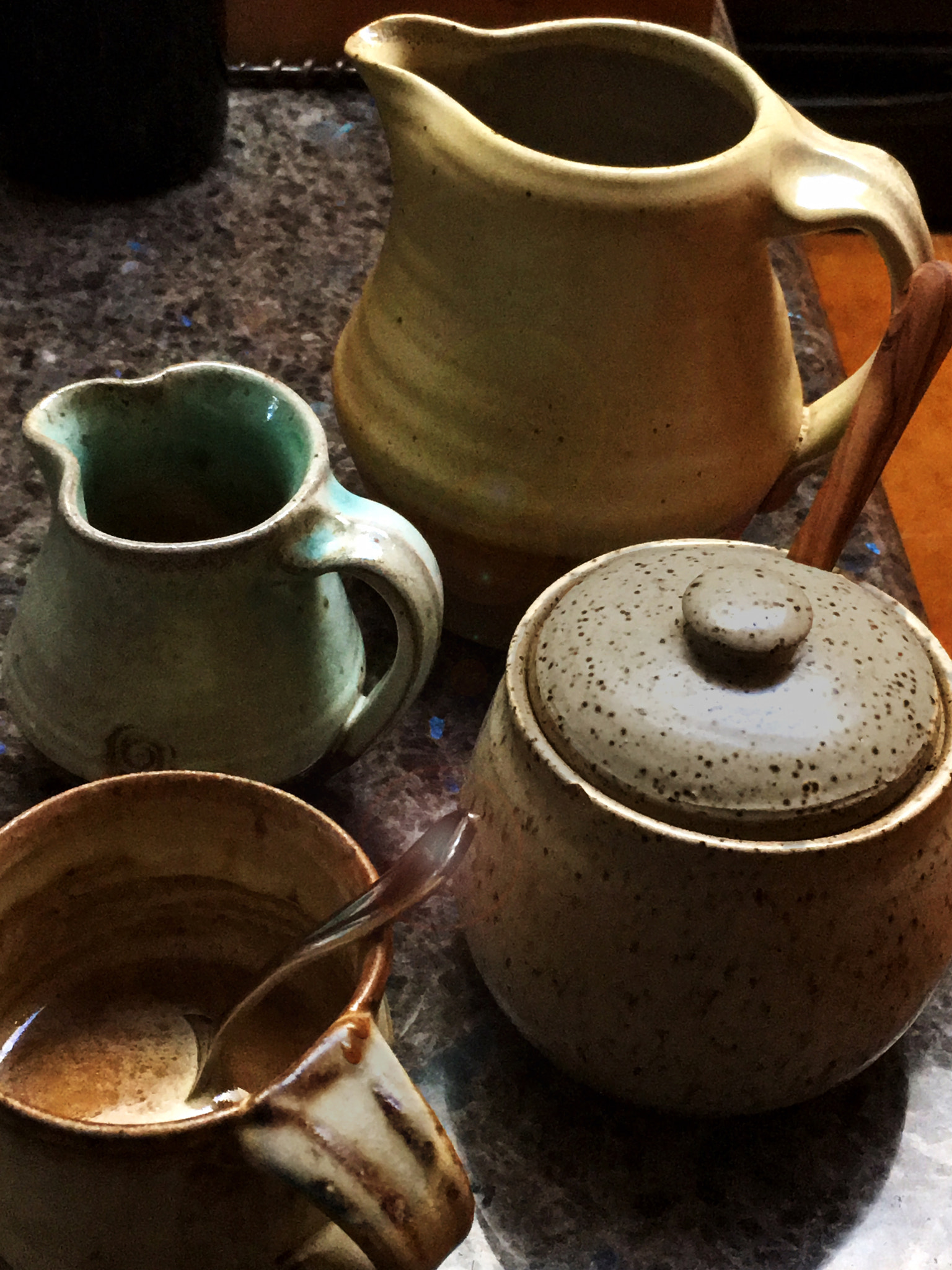 Apple iPhone8,1 sample photo. Early light -- three potters photography