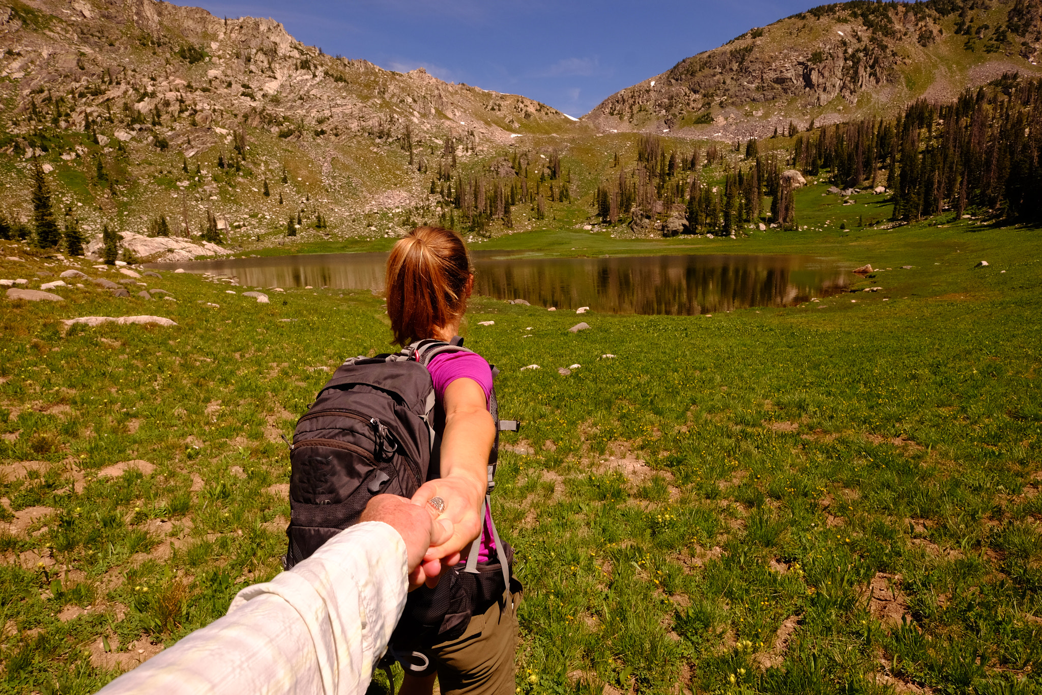 Woman hiking in Mt Zirkel Wilderness, Colorado