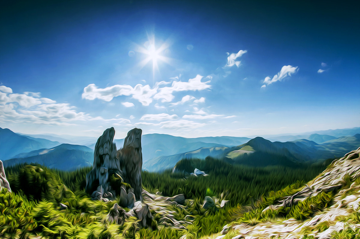 Nikon D90 + Samyang 8mm F3.5 Aspherical IF MC Fisheye sample photo. Mountain view photography