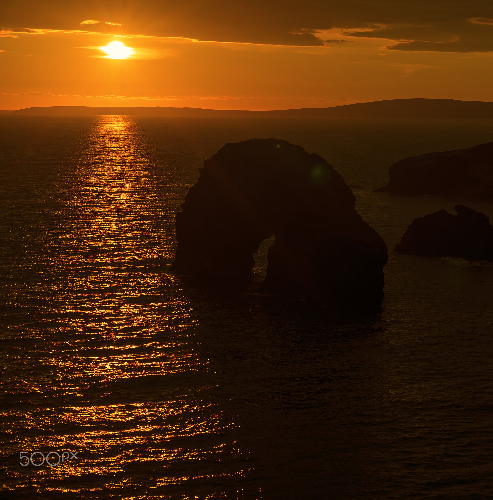 Sigma 70-300mm F4-5.6 APO DG Macro sample photo. Virgin rock sunset on the coastline of ballybunion photography