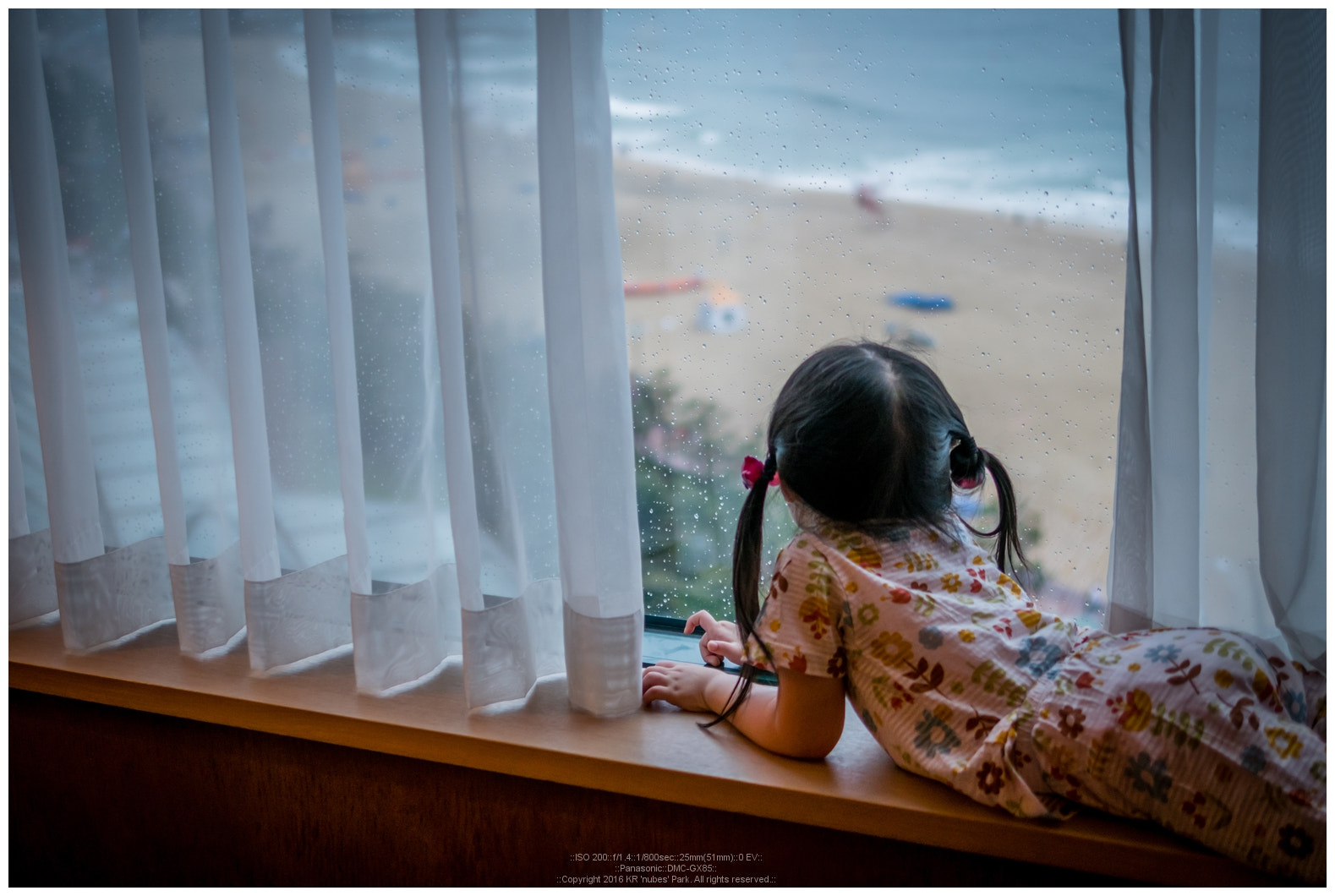 Panasonic Lumix DMC-GX85 (Lumix DMC-GX80 / Lumix DMC-GX7 Mark II) sample photo. Raining beach photography