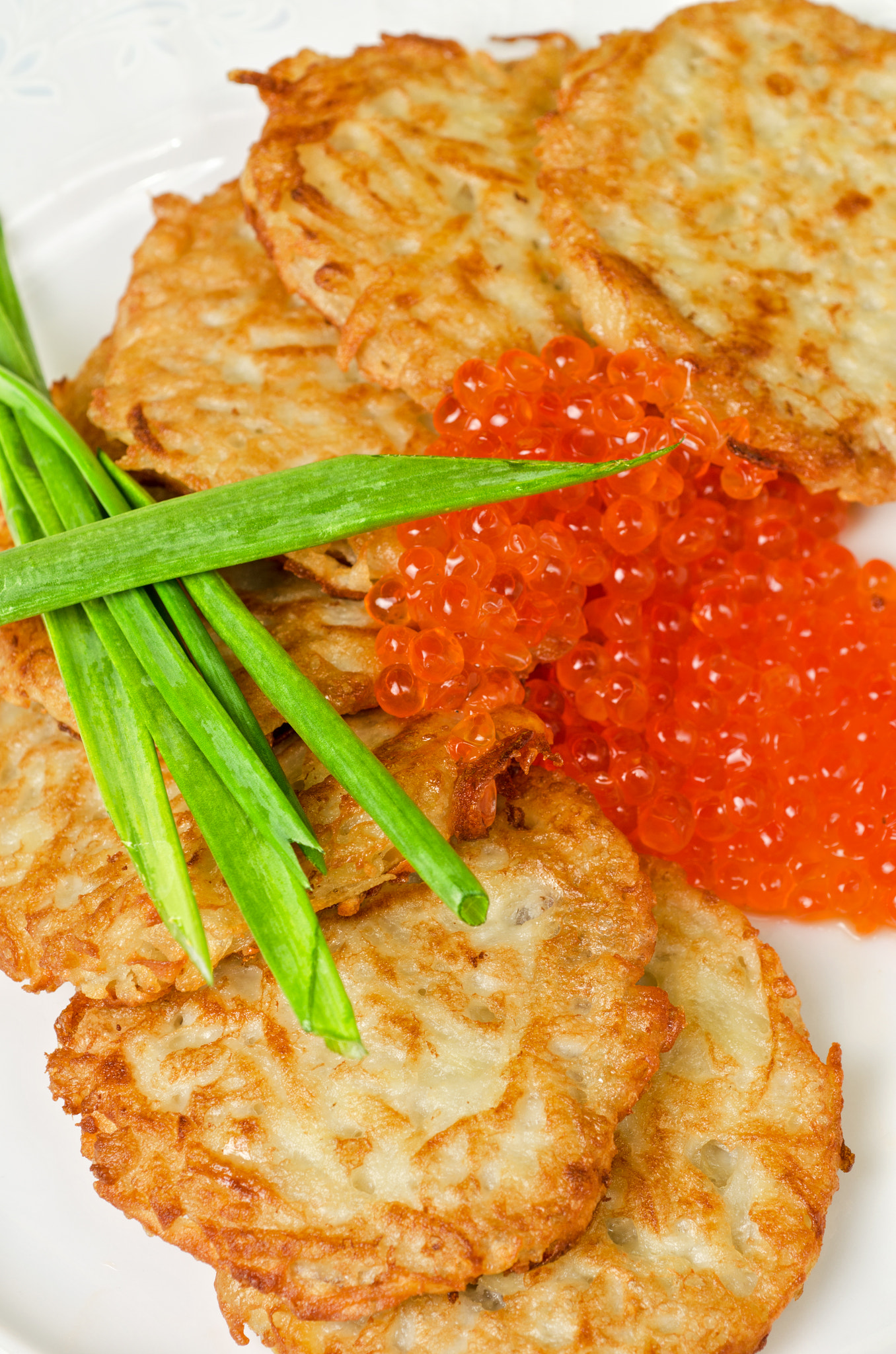 Nikon D7000 + Nikon AF Micro-Nikkor 60mm F2.8D sample photo. Pancakes with red caviar photography