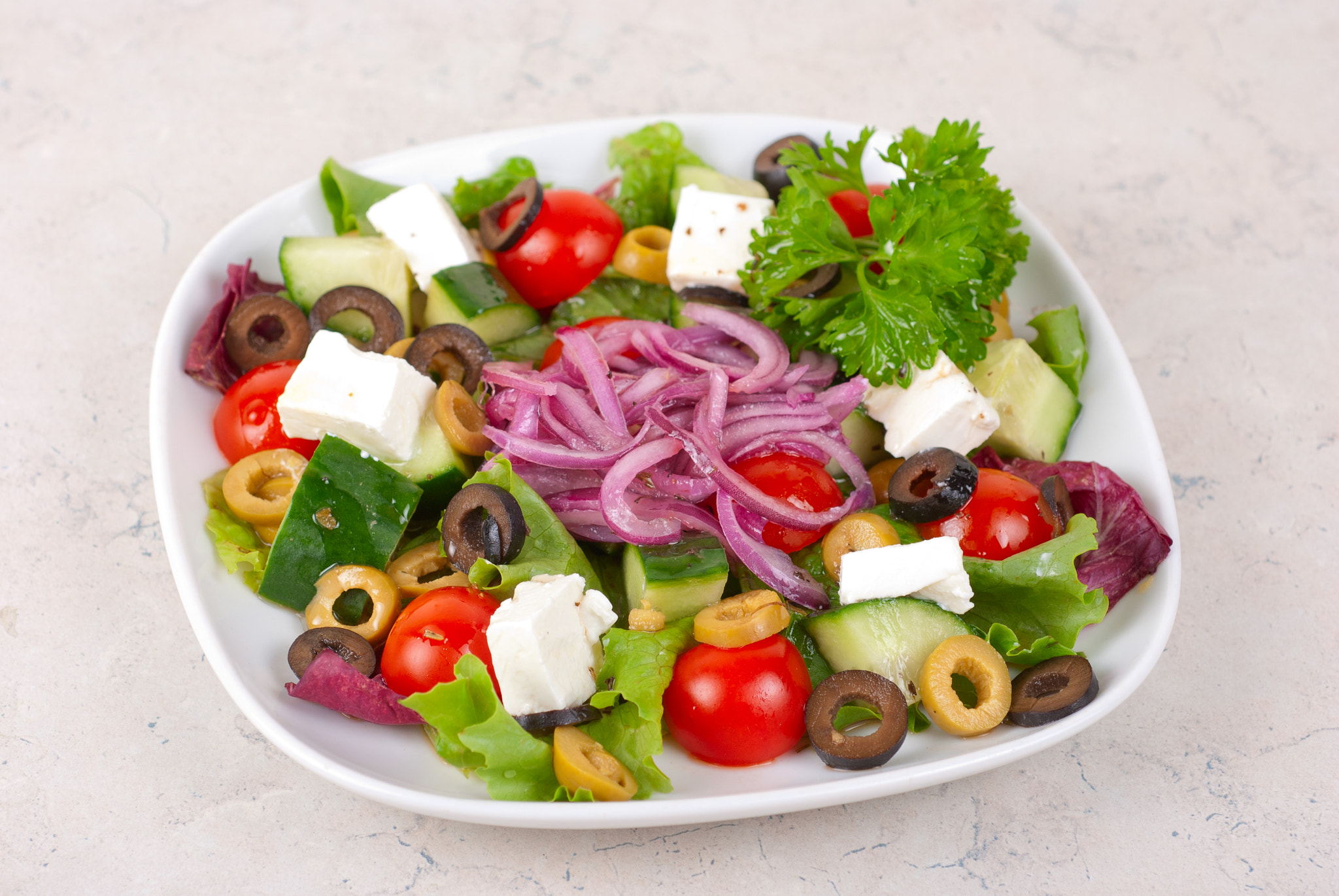 Nikon D80 + Nikon AF Micro-Nikkor 60mm F2.8D sample photo. Greece salad photography