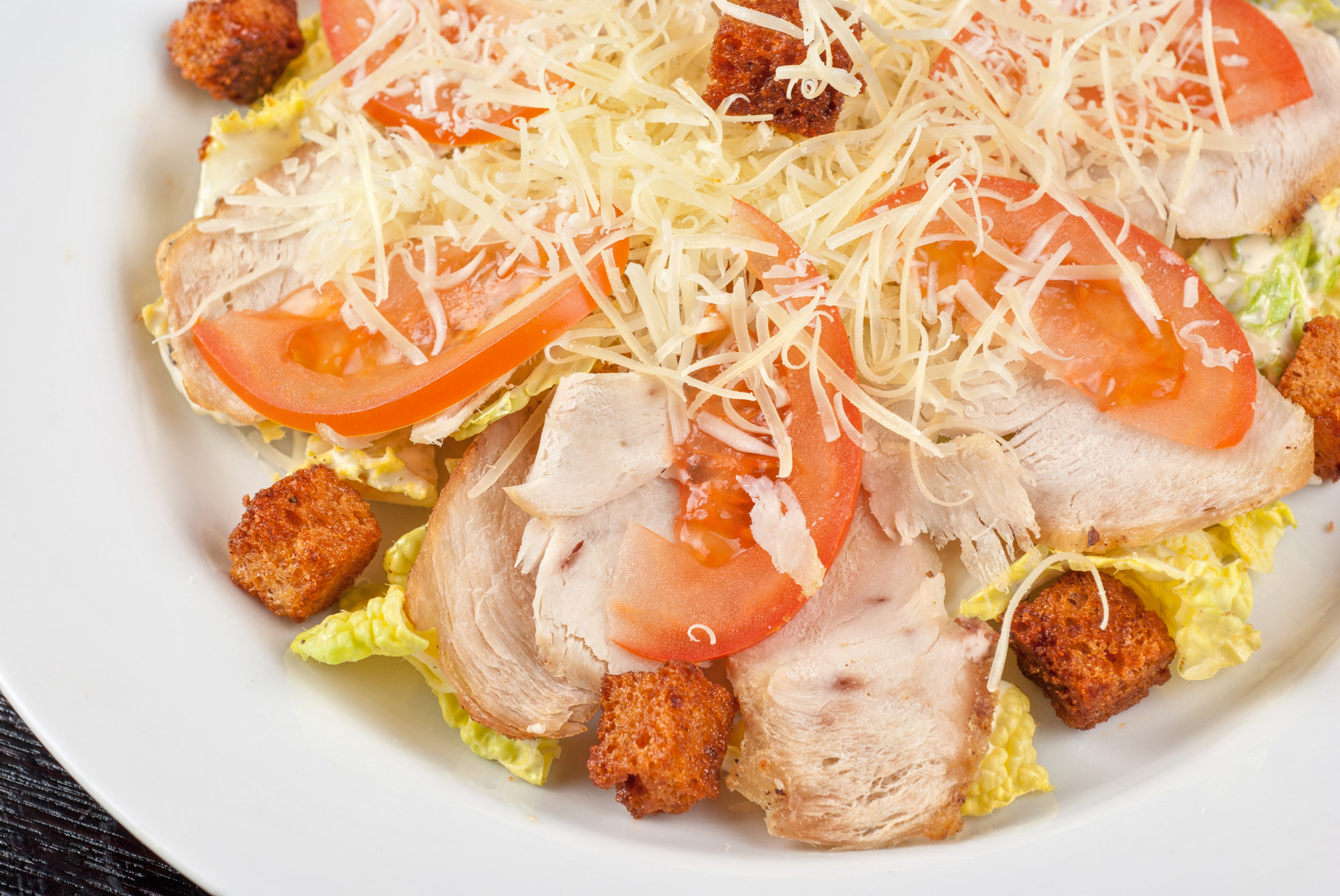 Nikon D80 + Nikon AF Micro-Nikkor 60mm F2.8D sample photo. Chicken meat filet salad photography