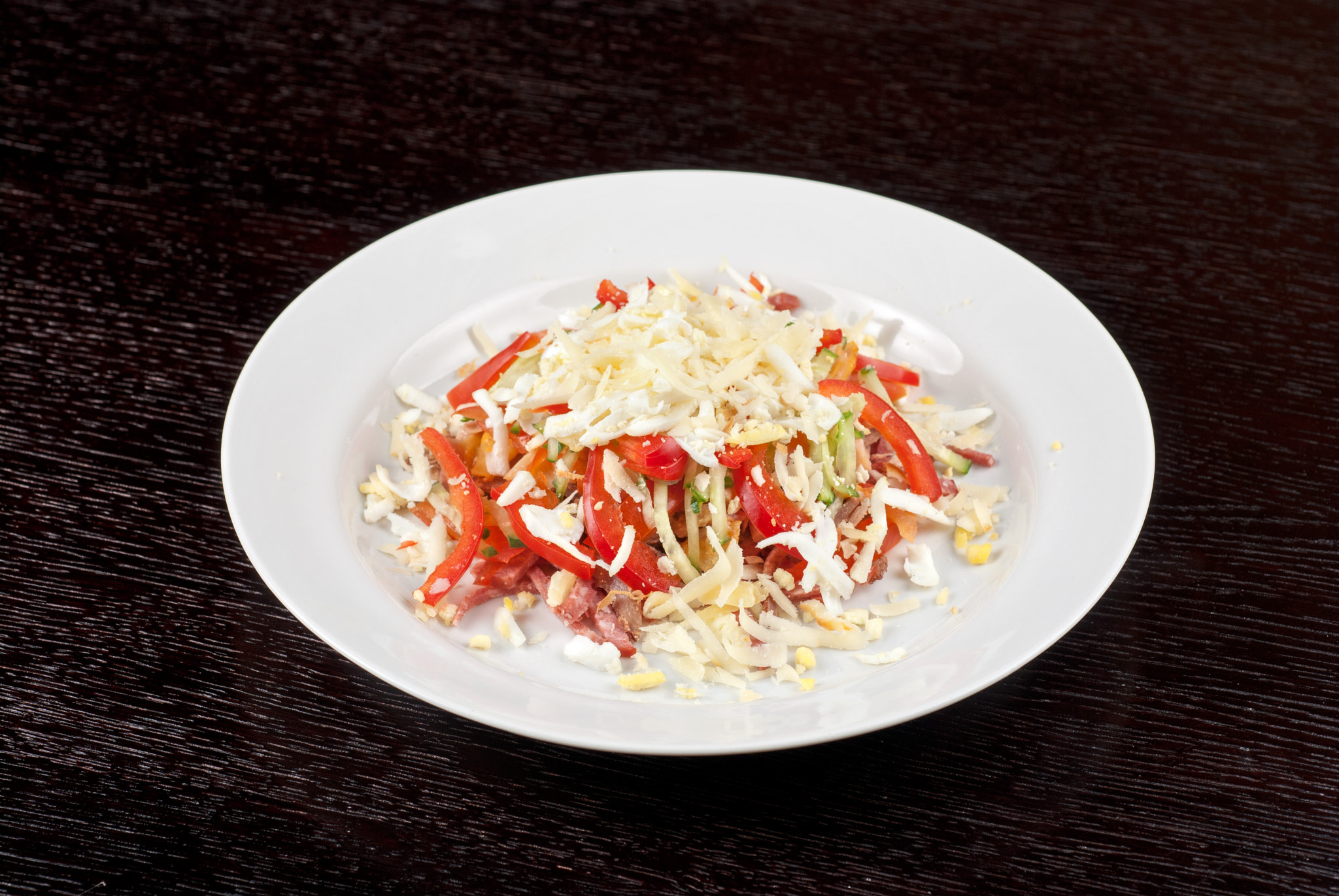 Nikon D80 + Nikon AF Micro-Nikkor 60mm F2.8D sample photo. Meat tasty salad photography