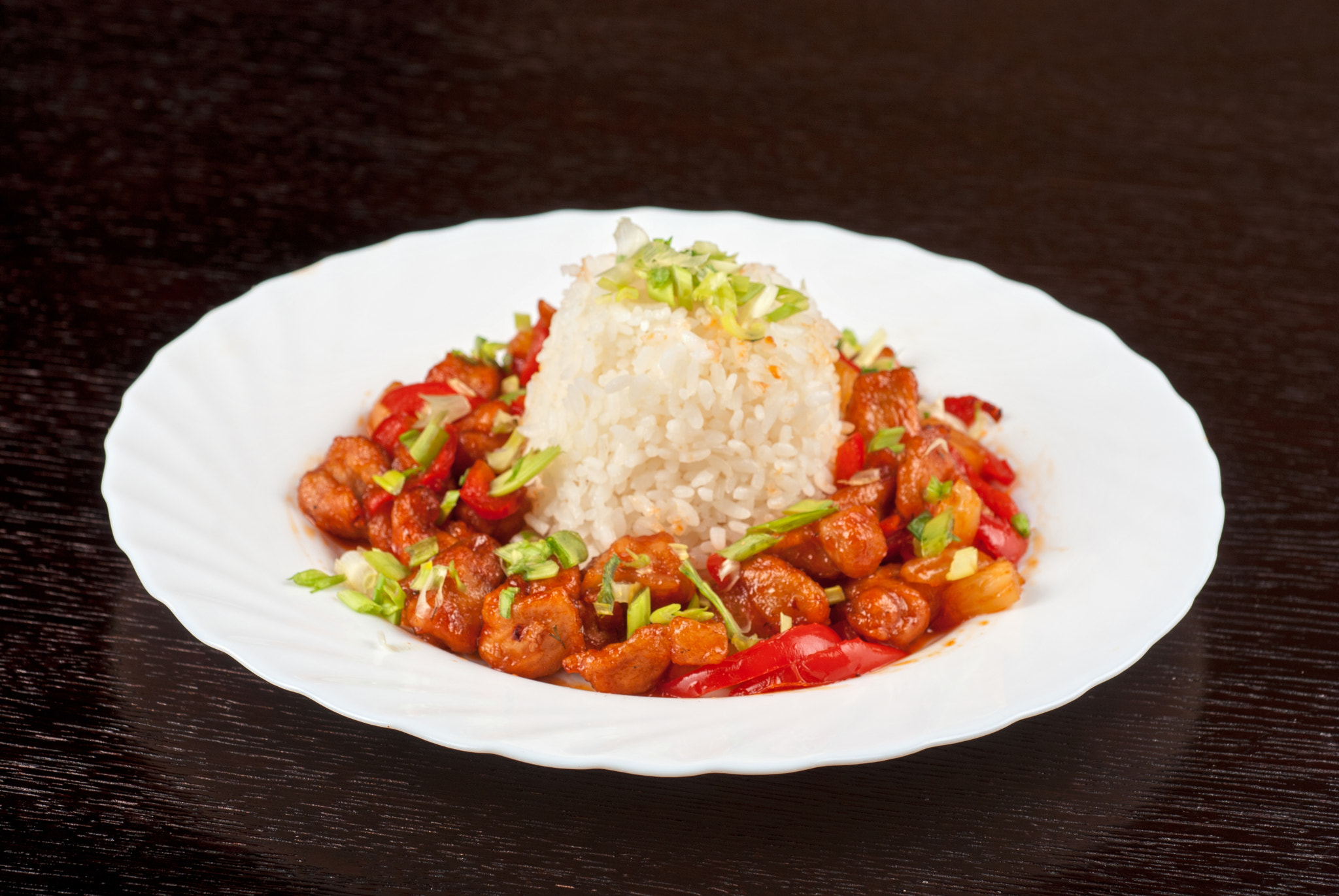 Nikon D80 + Nikon AF Micro-Nikkor 60mm F2.8D sample photo. Pork meat and japanese rice photography