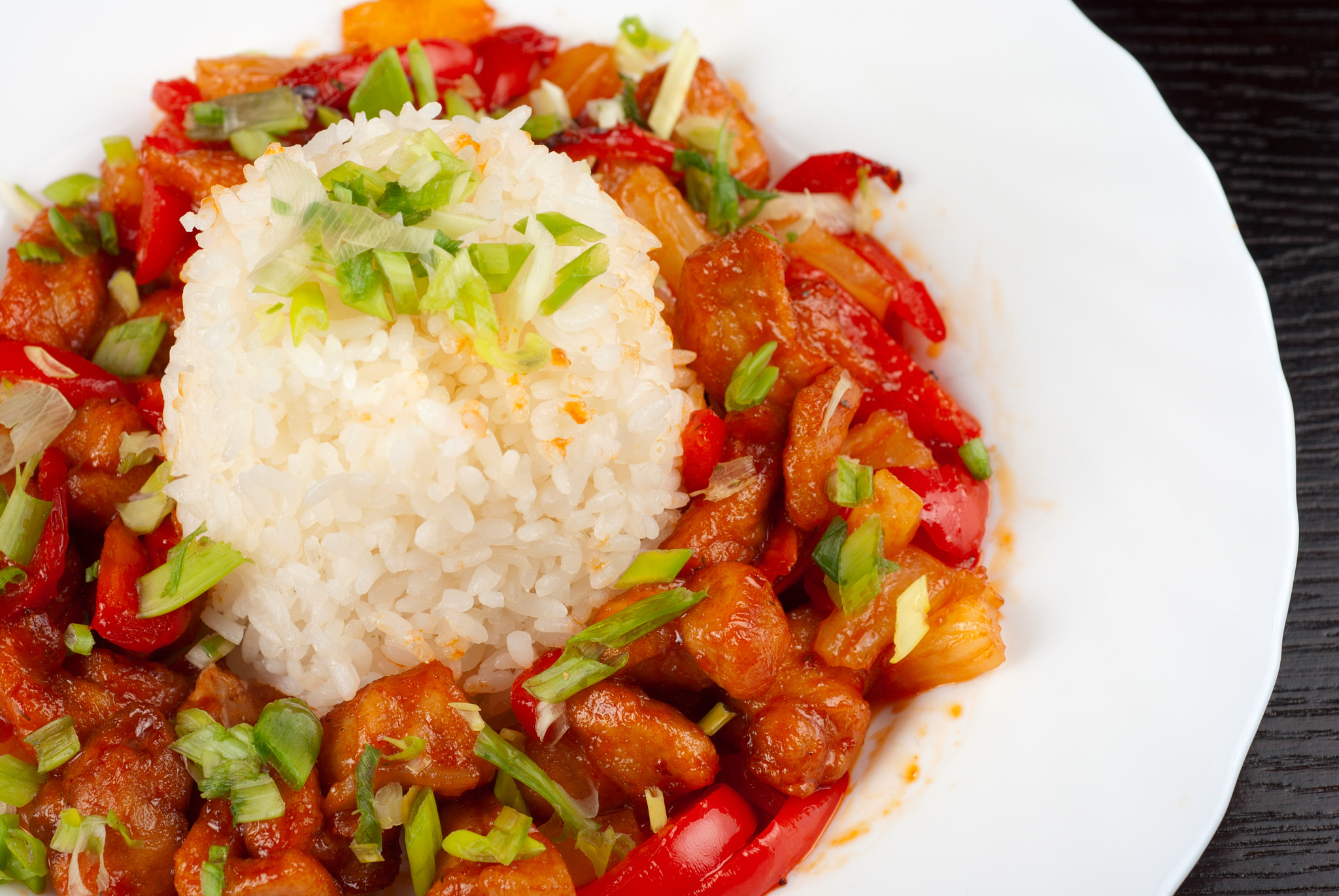 Nikon D80 + Nikon AF Micro-Nikkor 60mm F2.8D sample photo. Pork meat and japanese rice photography