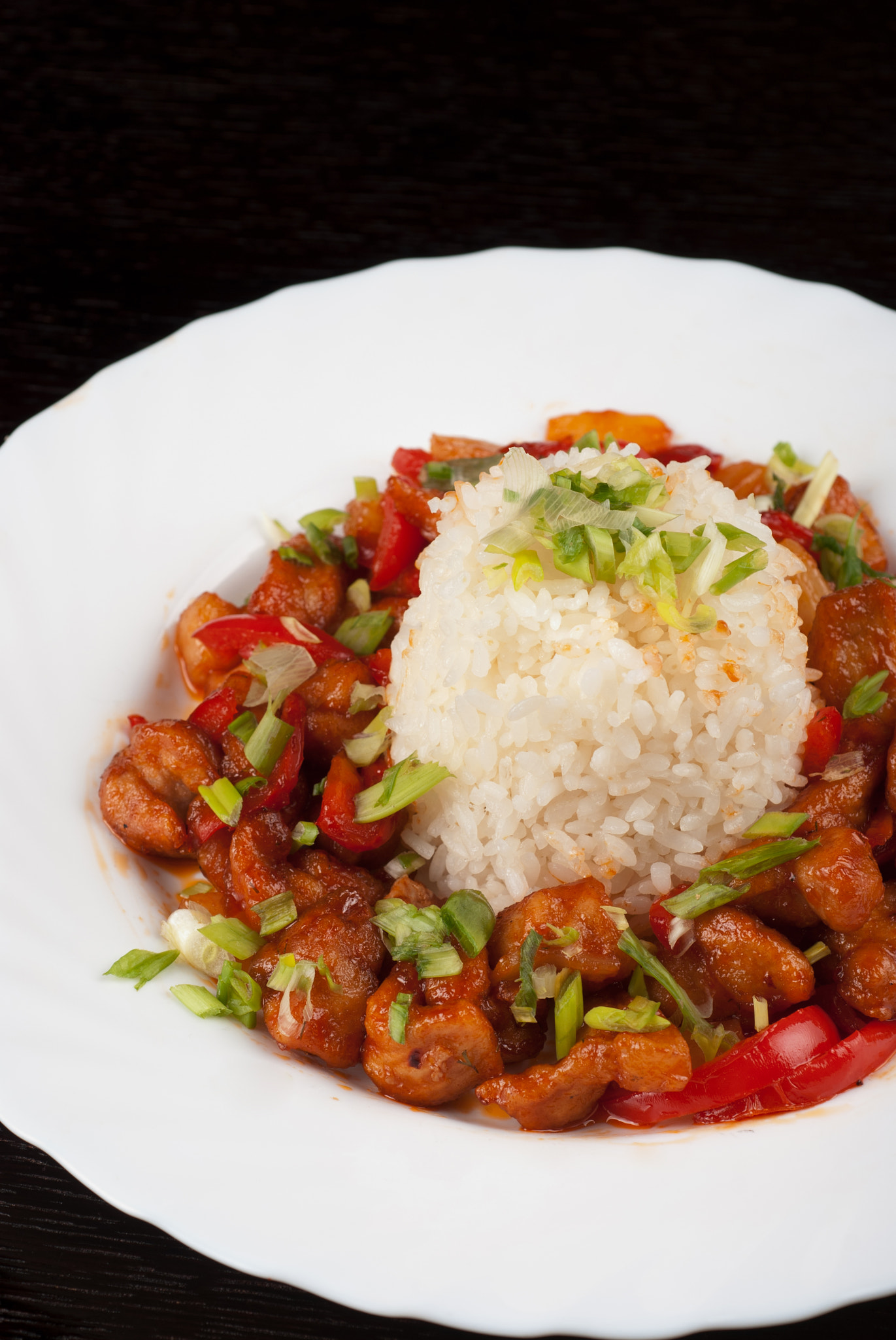 Nikon D80 + Nikon AF Micro-Nikkor 60mm F2.8D sample photo. Pork meat and japanese rice photography