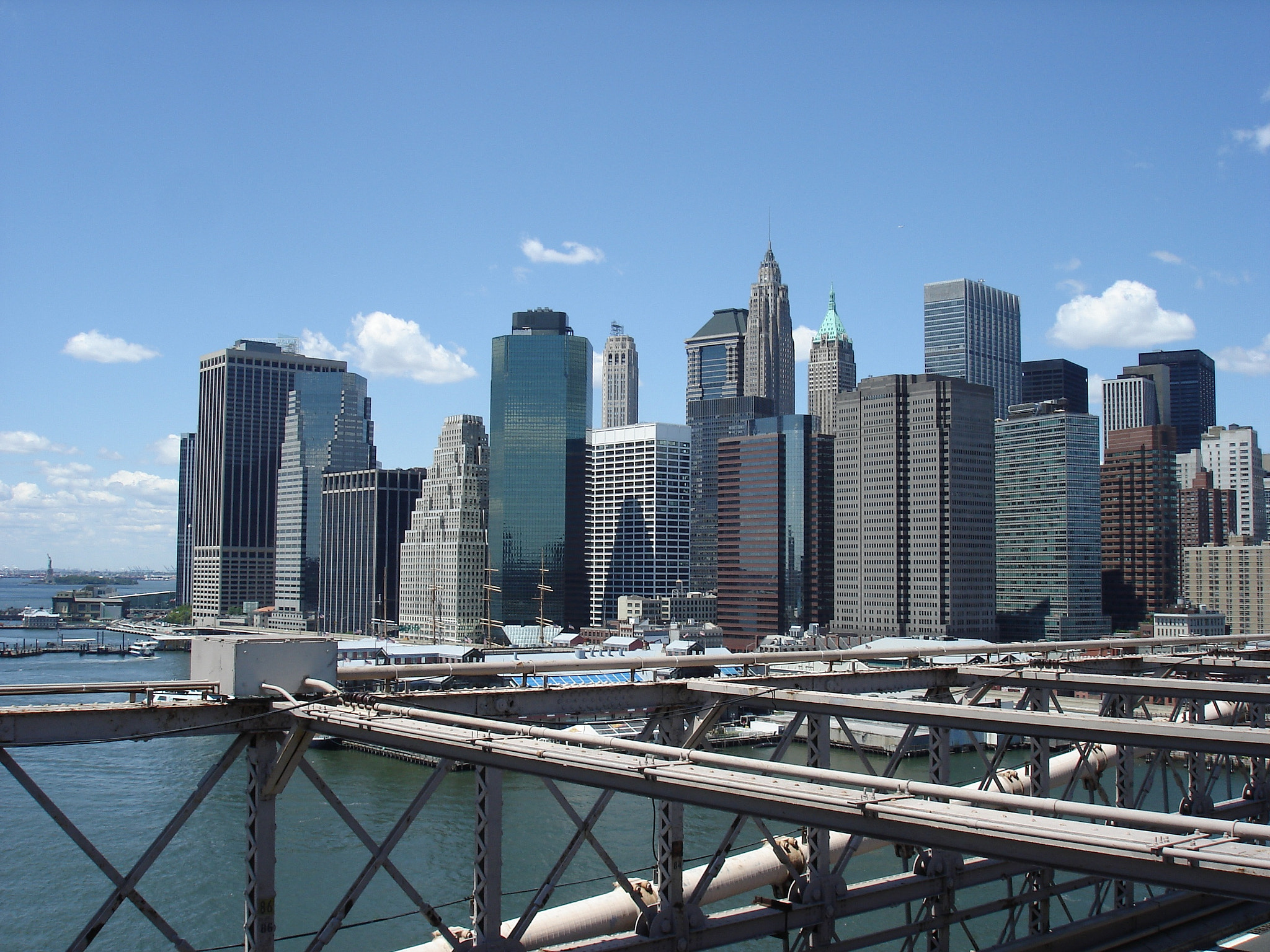 Sony DSC-W5 sample photo. View of lower manhattan from brooklyn bridge, new york city photography