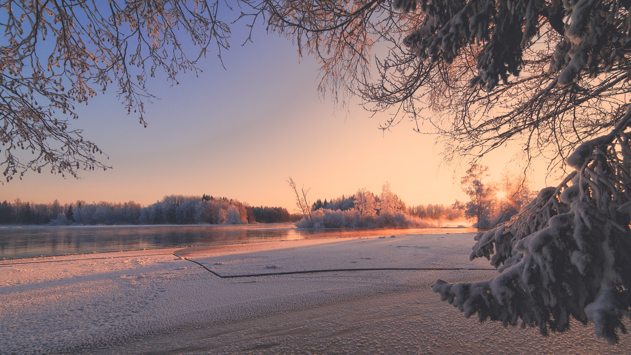 Nikon D3 sample photo. Frozen river photography