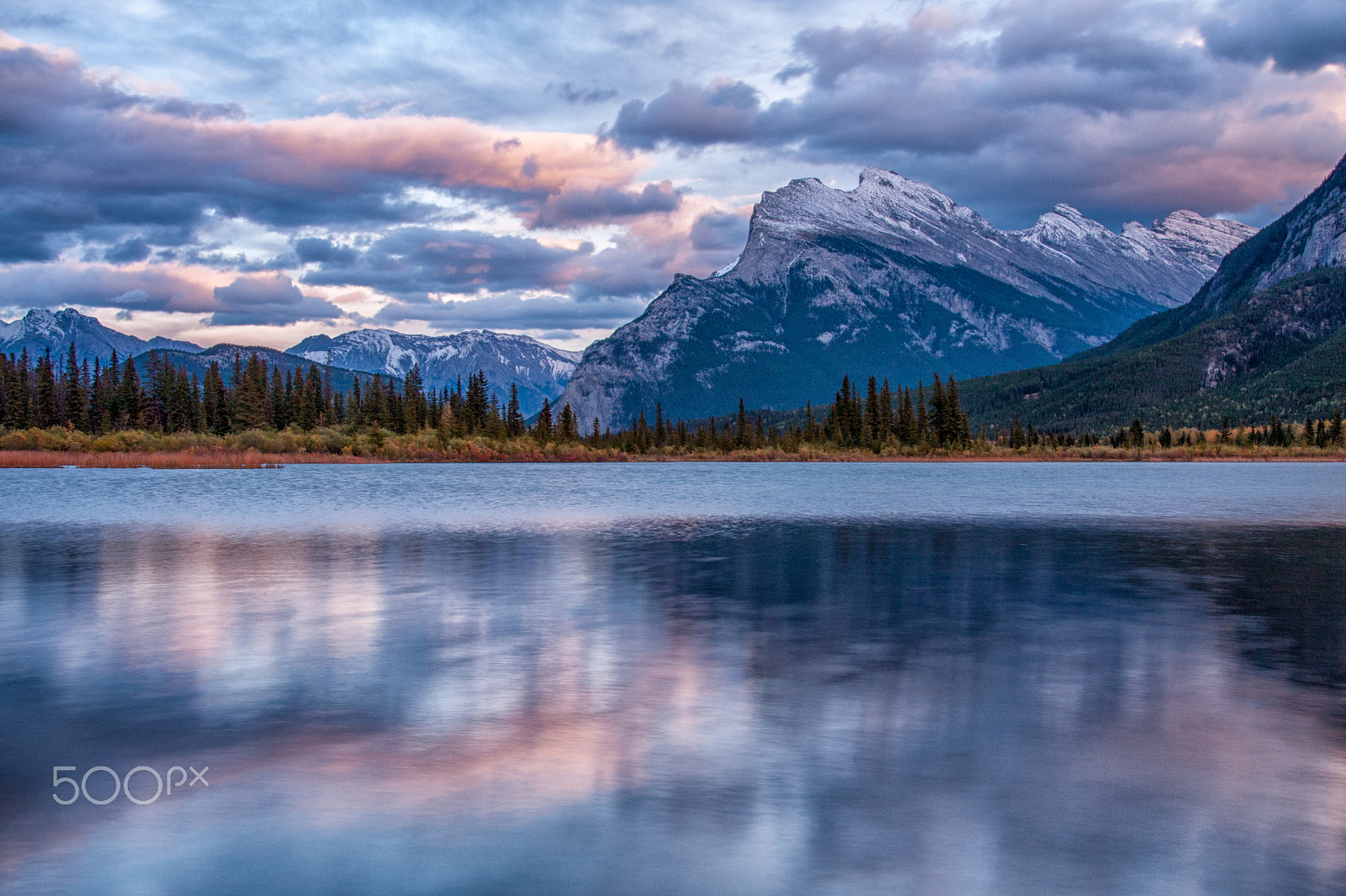 Canon EOS 40D + Sigma 18-250mm F3.5-6.3 DC OS HSM sample photo. Mt rundle sunset photography